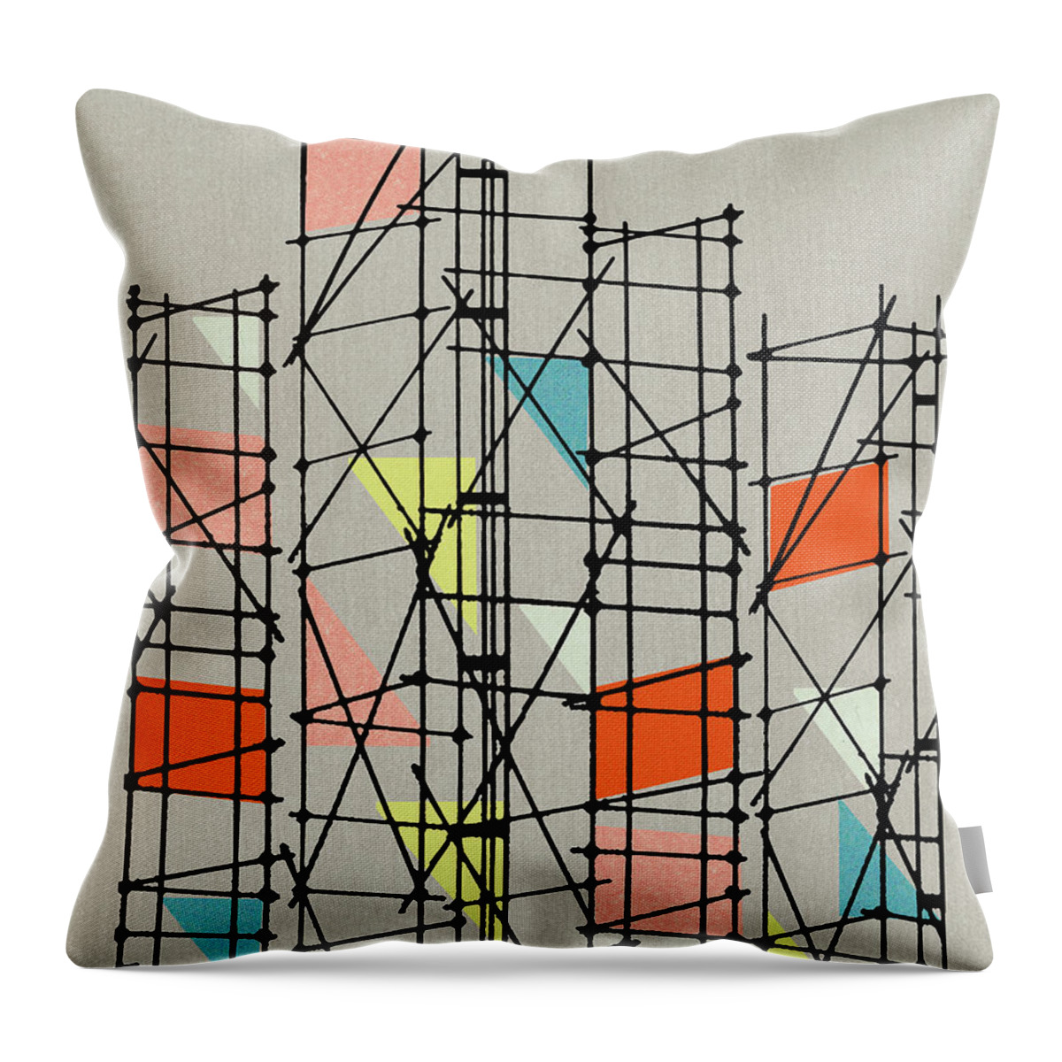 Abstract Throw Pillow featuring the drawing Abstract Pattern #149 by CSA Images