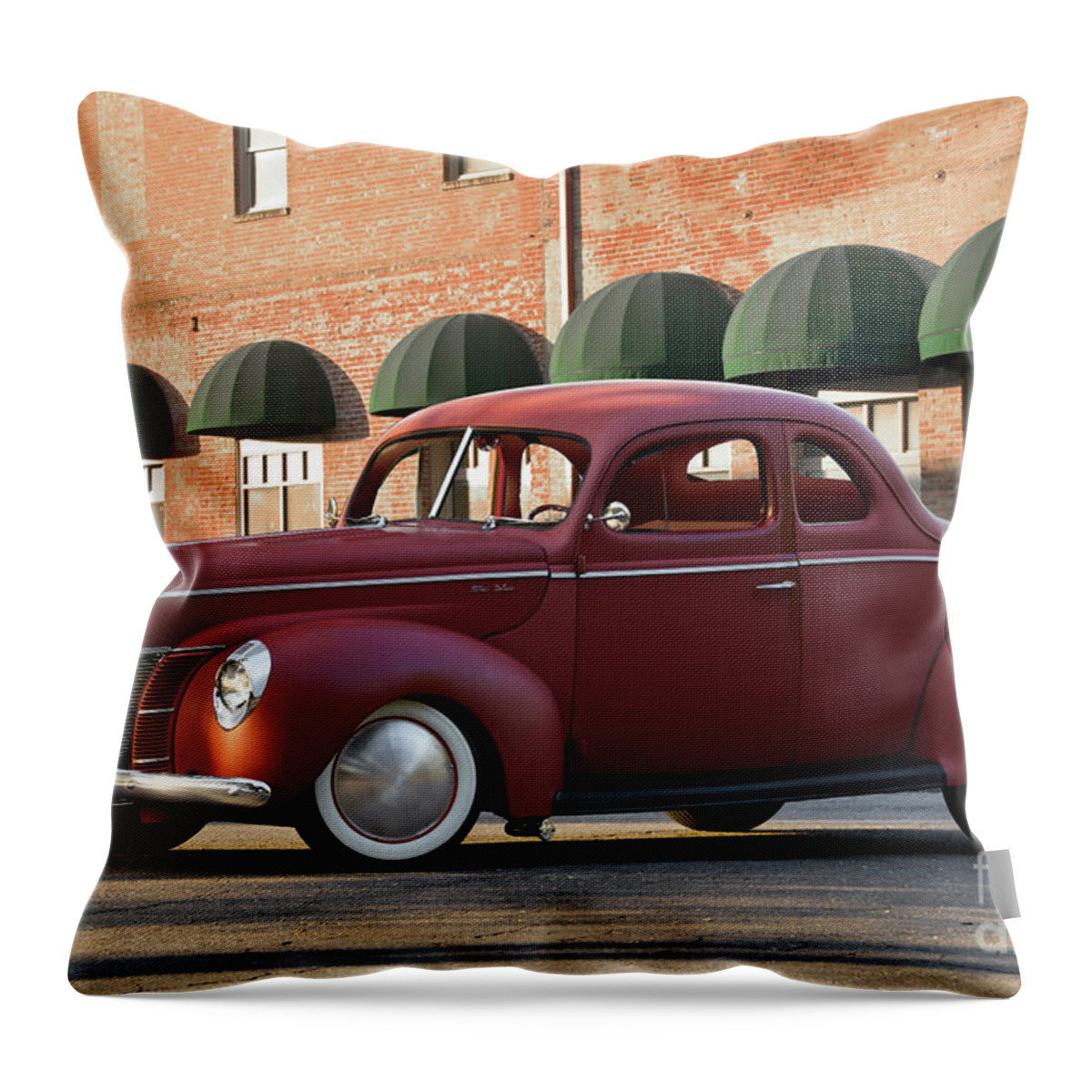 Auto Throw Pillow featuring the photograph 1940 Ford Deluxe Coupe #15 by Dave Koontz