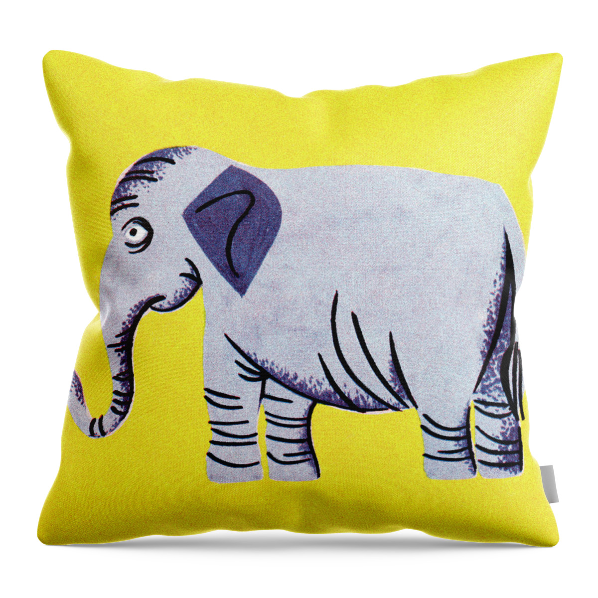 Animal Throw Pillow featuring the drawing Elephant #15 by CSA Images