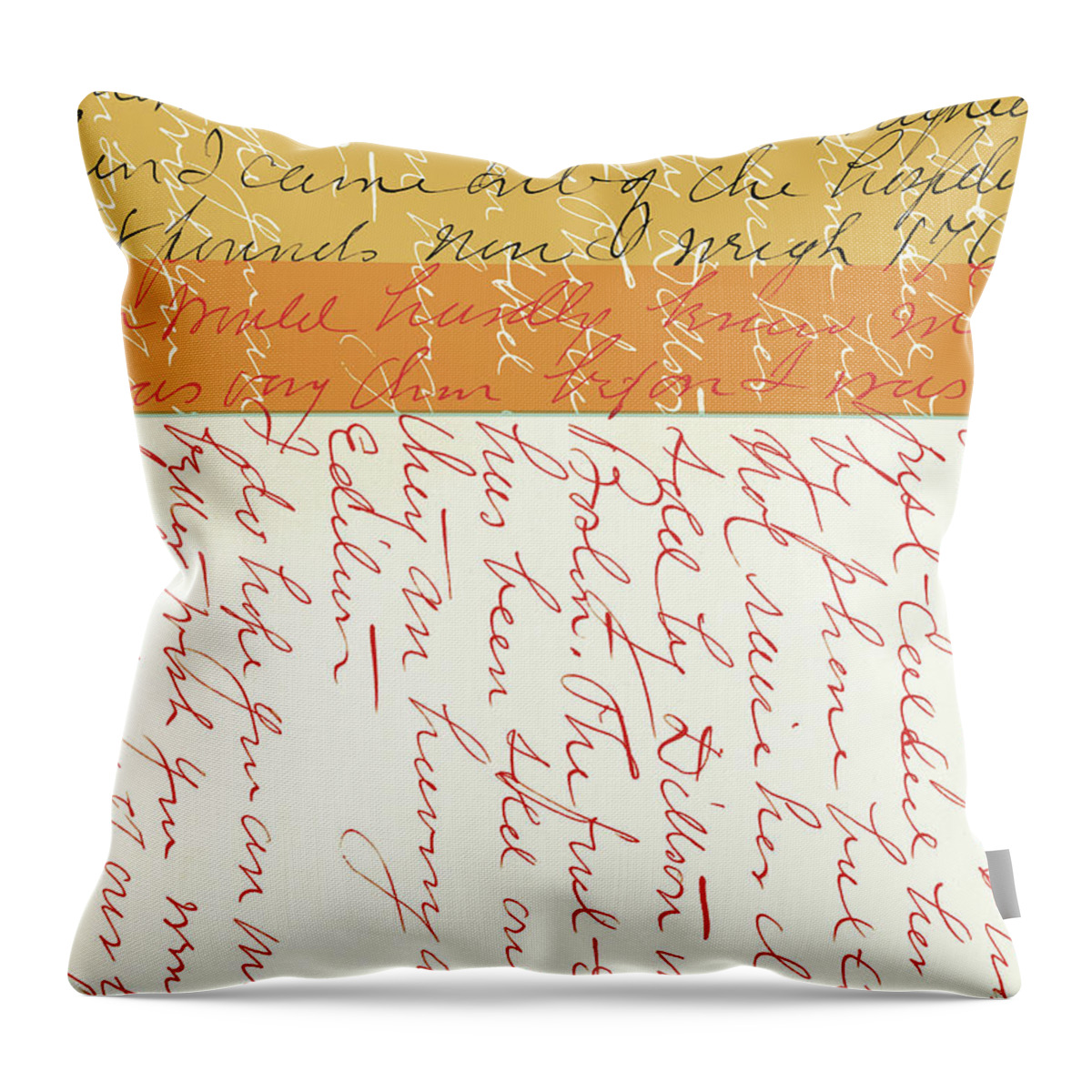 Author Throw Pillow featuring the drawing Hand Written Letter #15 by CSA Images