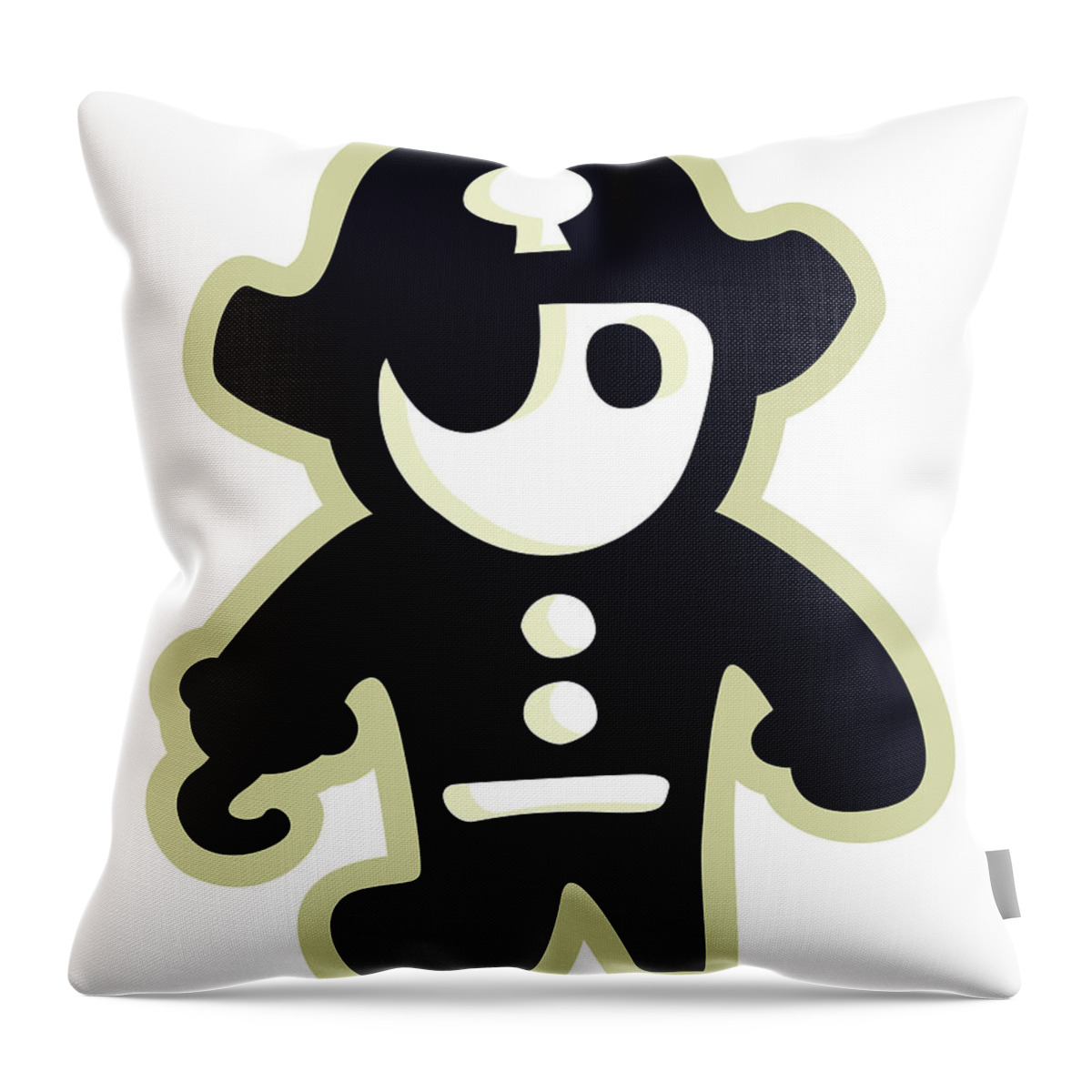 Accessories Throw Pillow featuring the drawing Pirate #15 by CSA Images