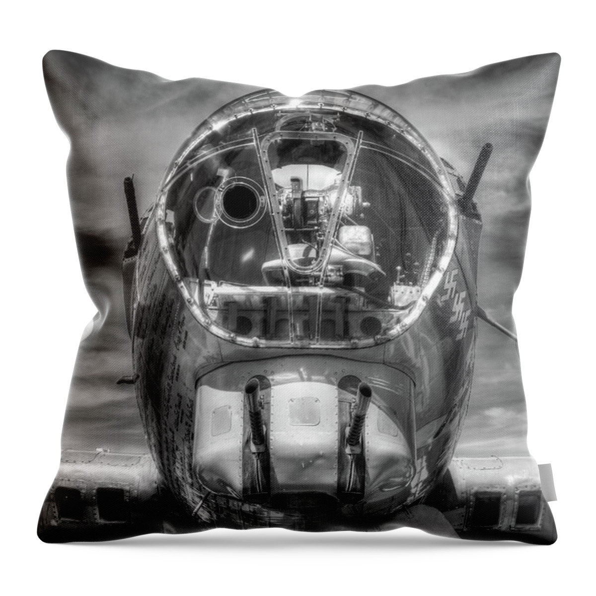 B-17 Throw Pillow featuring the photograph B-17 #7 by Joe Palermo
