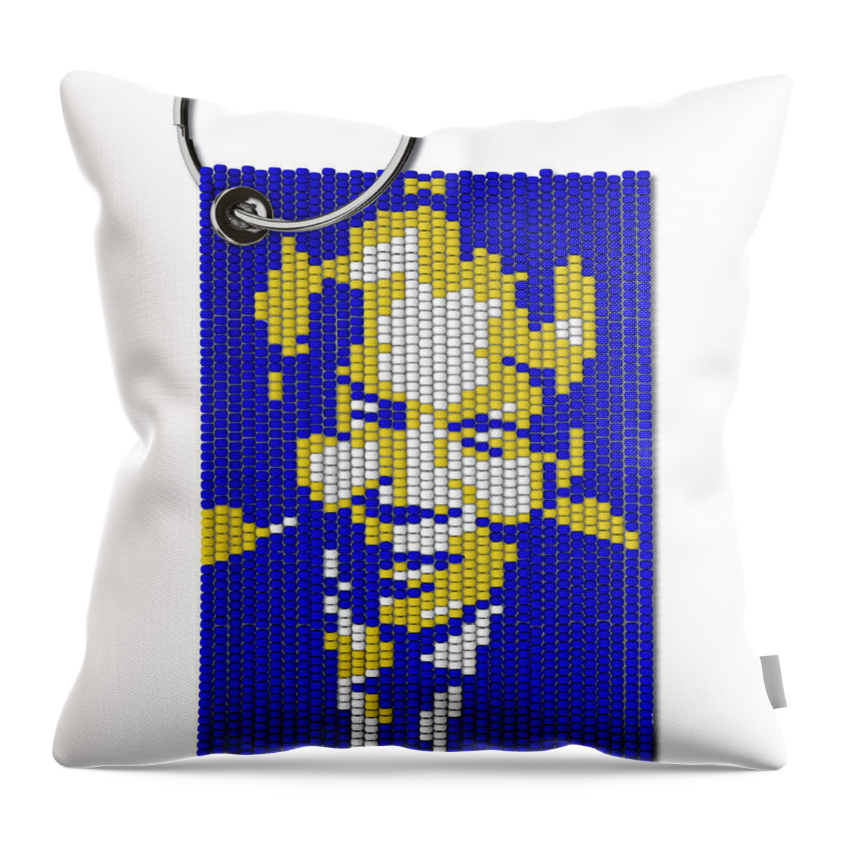 Nelson Mandela Throw Pillow featuring the digital art Zulu Bead Keyring #16 by Allan Swart