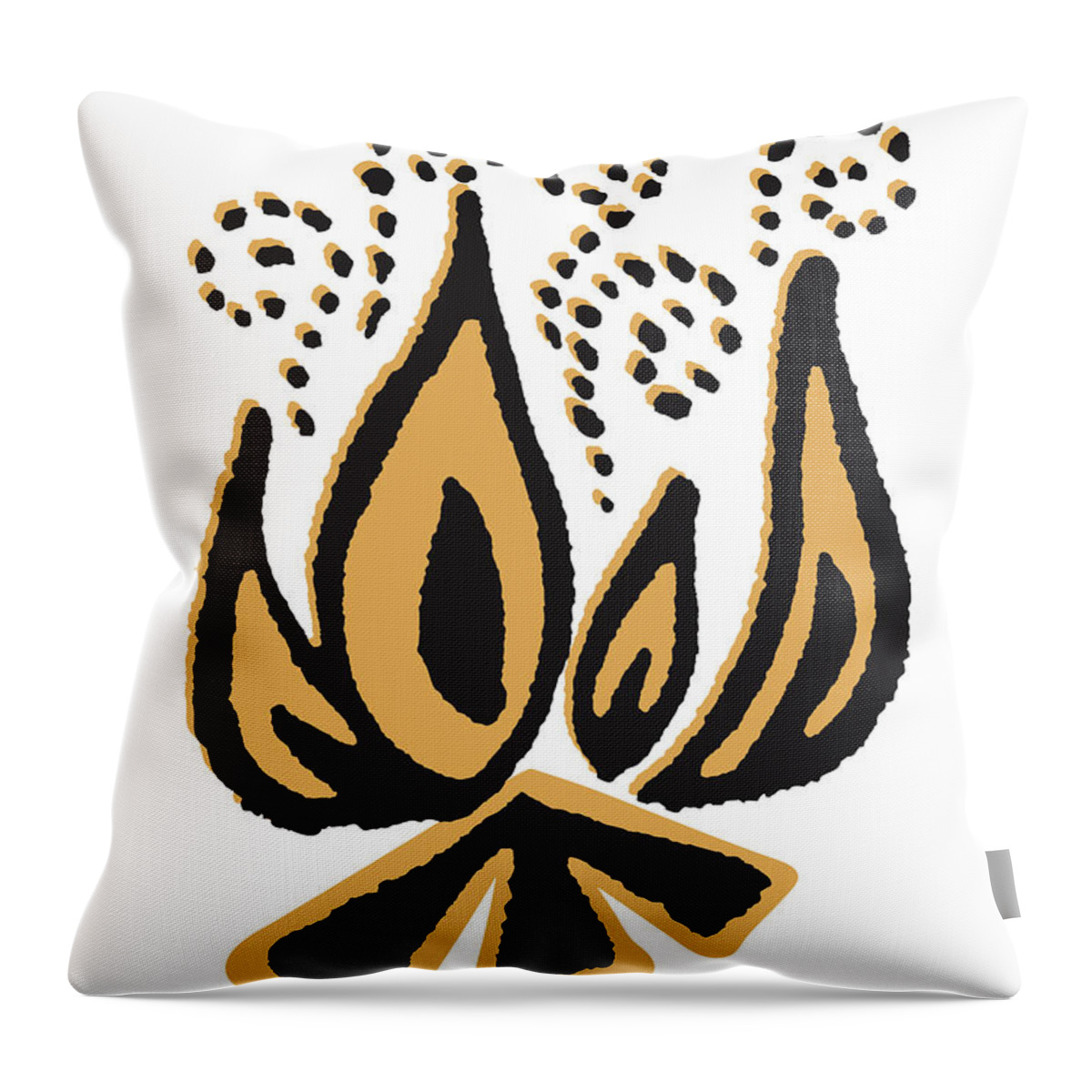 Activity Throw Pillow featuring the drawing Campfire #17 by CSA Images