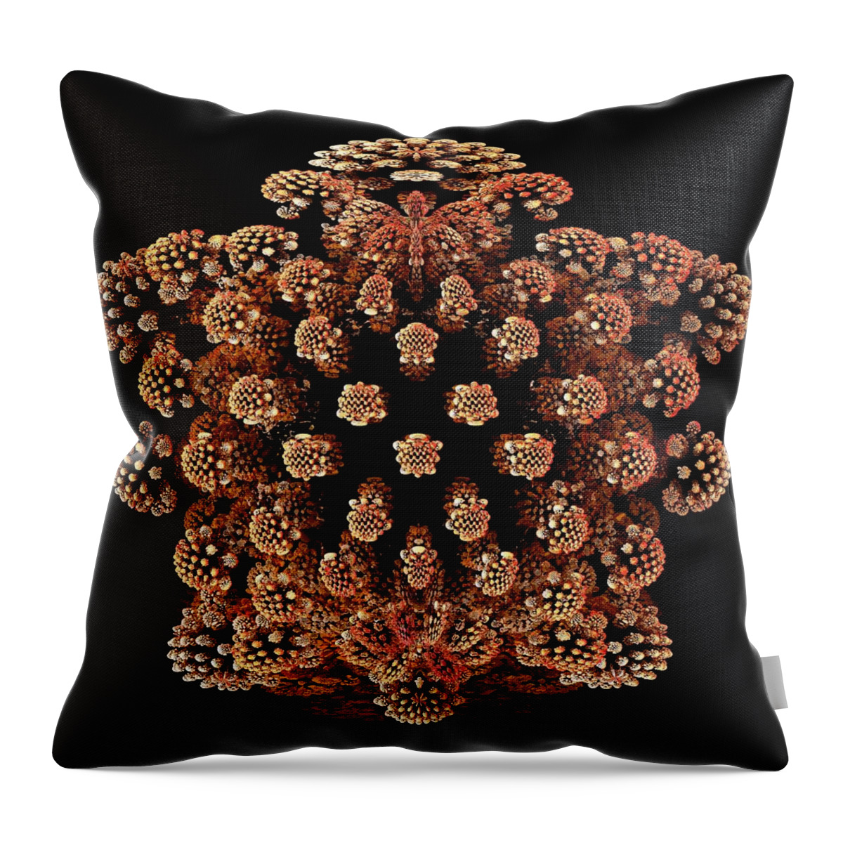 Natural Pattern Throw Pillow featuring the digital art Mandelbulb Fractal #17 by Laguna Design