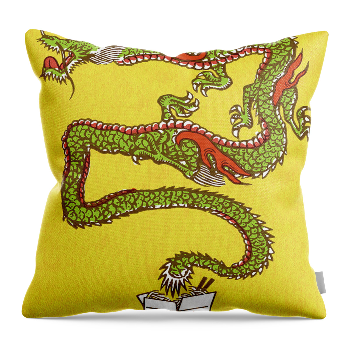 Asia Throw Pillow featuring the drawing Dragon #18 by CSA Images