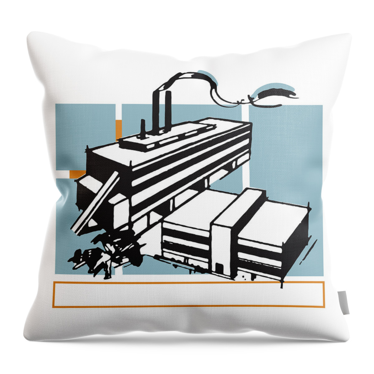 Air Quality Throw Pillow featuring the drawing Factory #18 by CSA Images