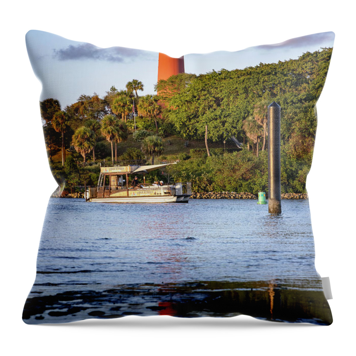Estock Throw Pillow featuring the digital art Florida, South Florida, Jupiter, Inlet Light #18 by Laura Diez