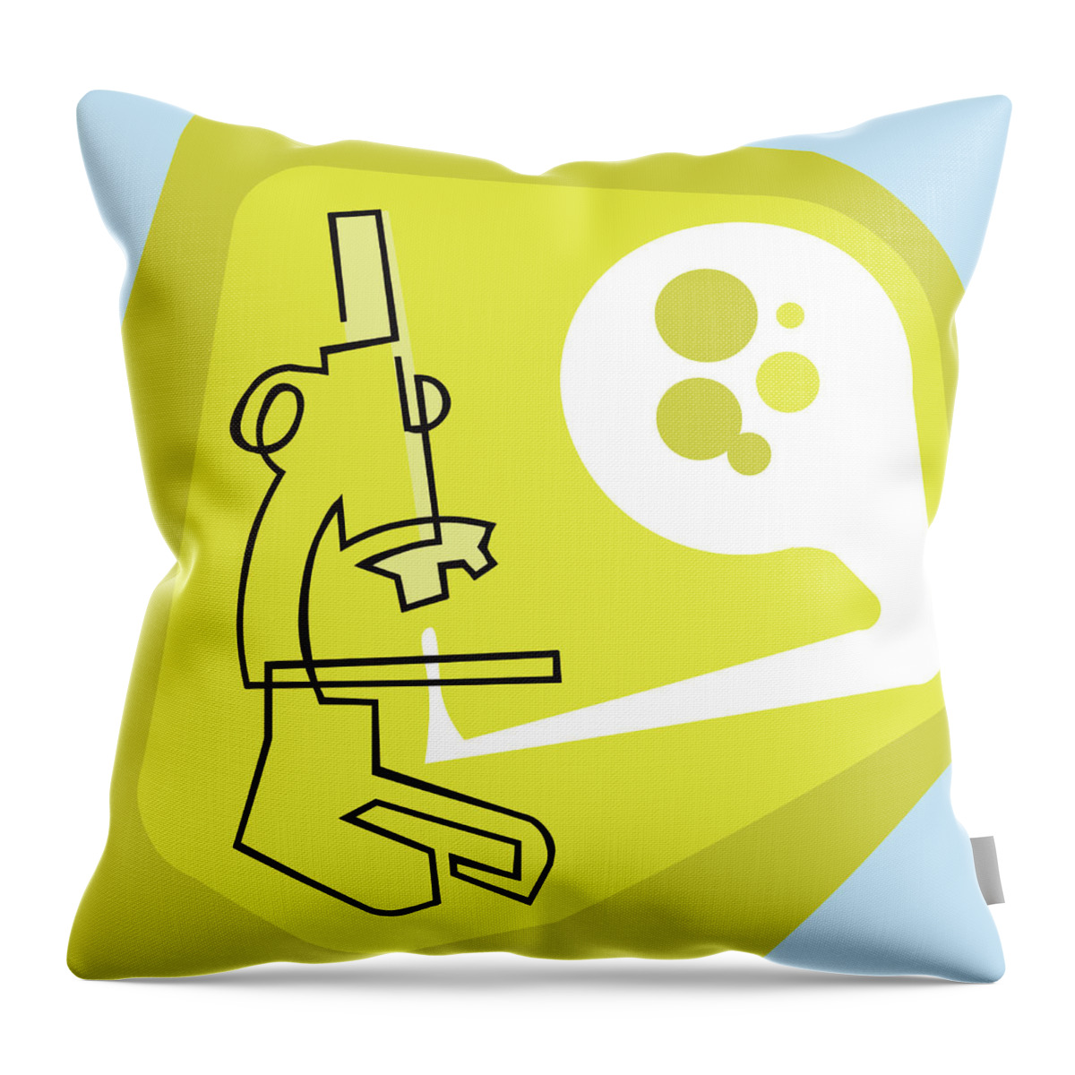 Biology Throw Pillow featuring the drawing Microscope #19 by CSA Images