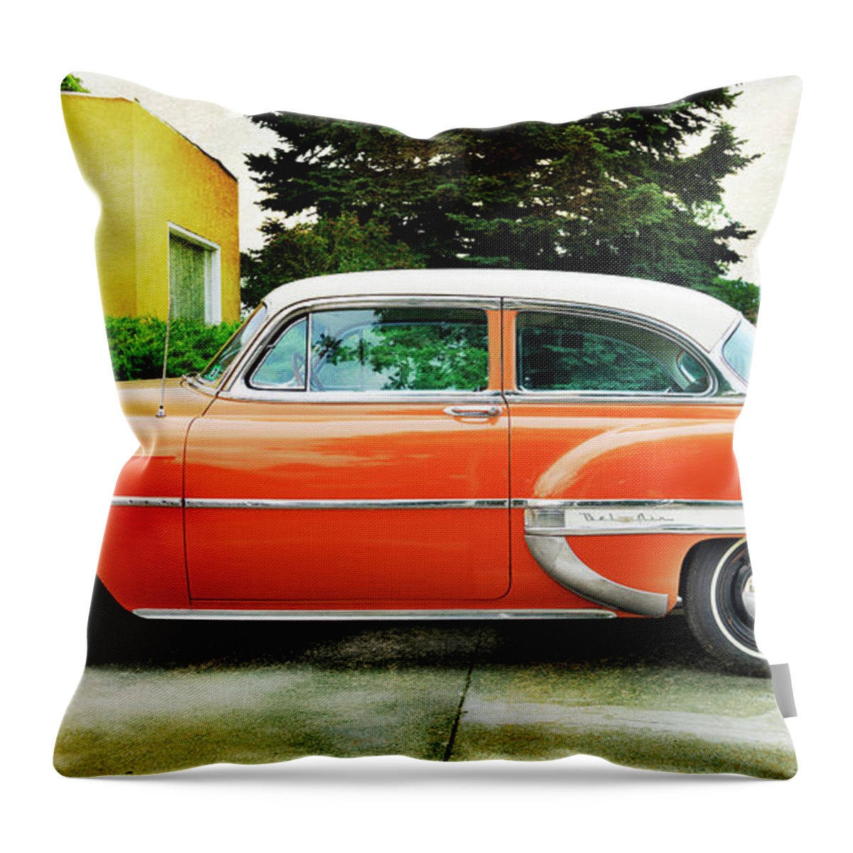Auto Throw Pillow featuring the photograph 1954 Belair Chevrolet 2 by Craig J Satterlee