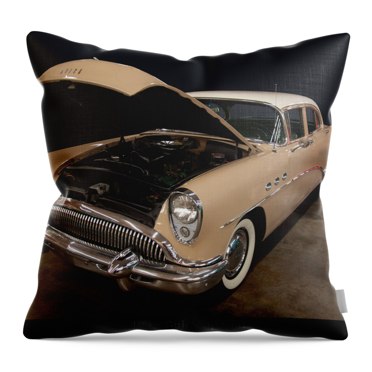 1955 Buick Special Throw Pillow featuring the photograph 1955 Buick Special by Flees Photos