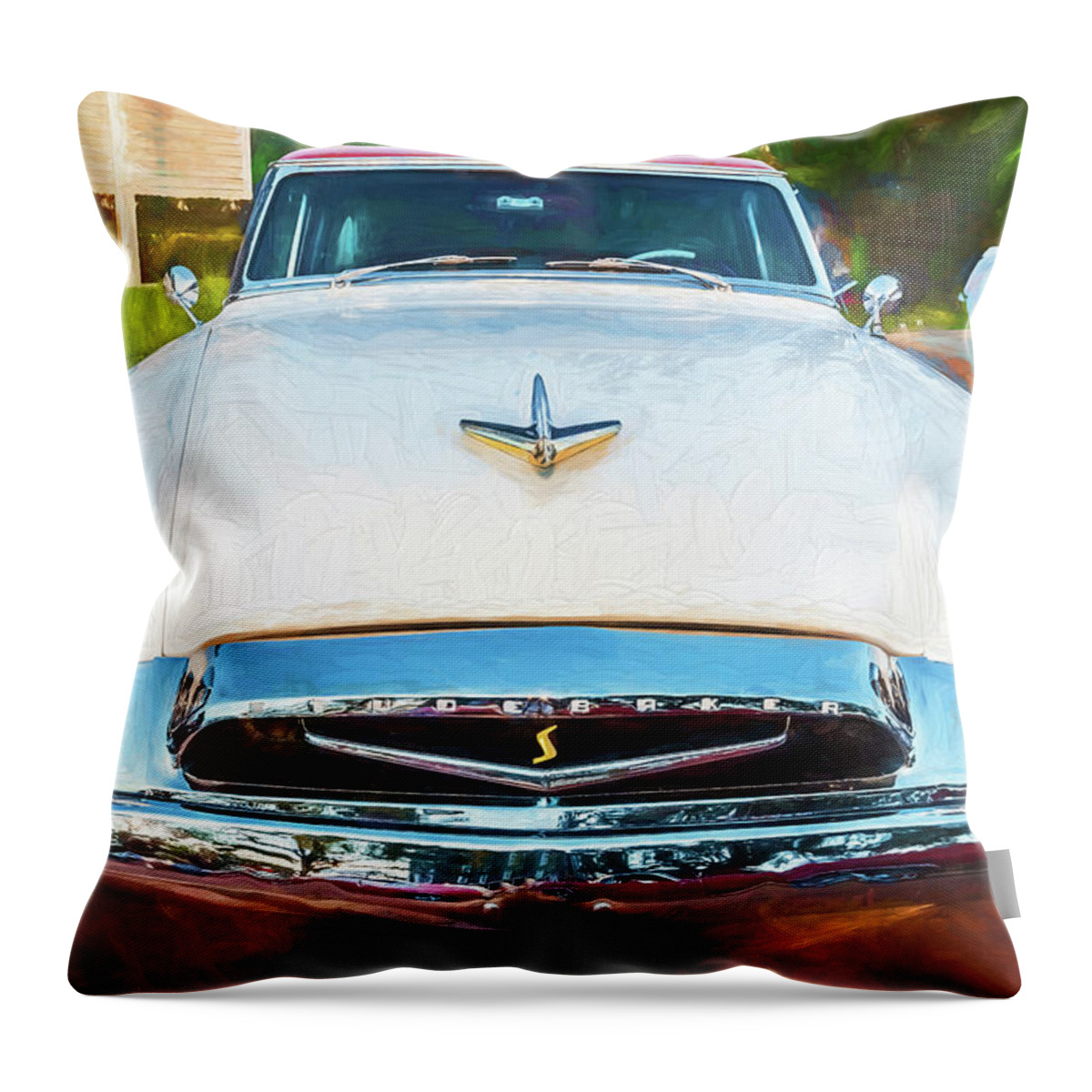 1955 Studebaker Throw Pillow featuring the photograph 1955 Studebaker President 111 by Rich Franco