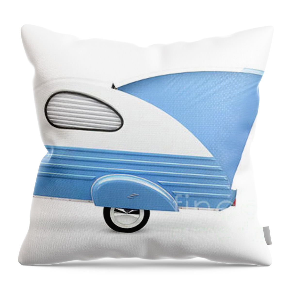 Vintage Throw Pillow featuring the photograph 1960s Isetta Microcar With Trailer by Retrographs