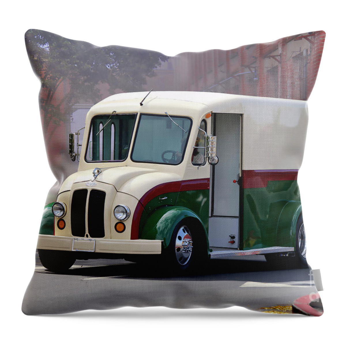 1964 Divco Delivery Van Throw Pillow featuring the photograph 1964 Divco Delivery Van by Dave Koontz