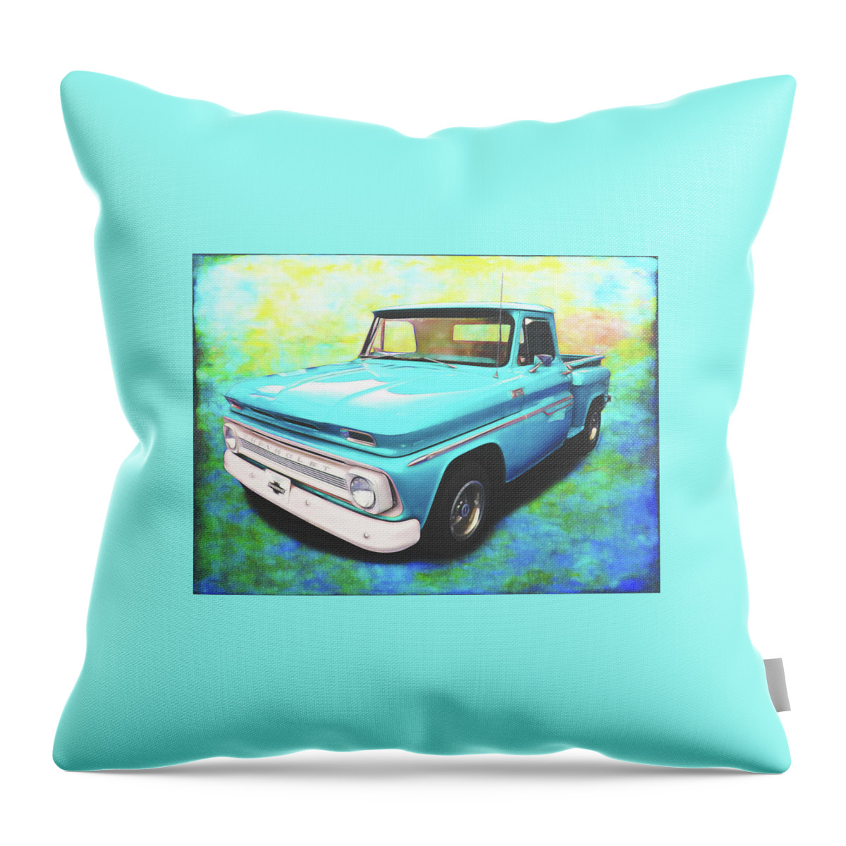 1965 Chevy Truck Throw Pillow featuring the digital art 1965 Chevy Truck by Rick Wicker