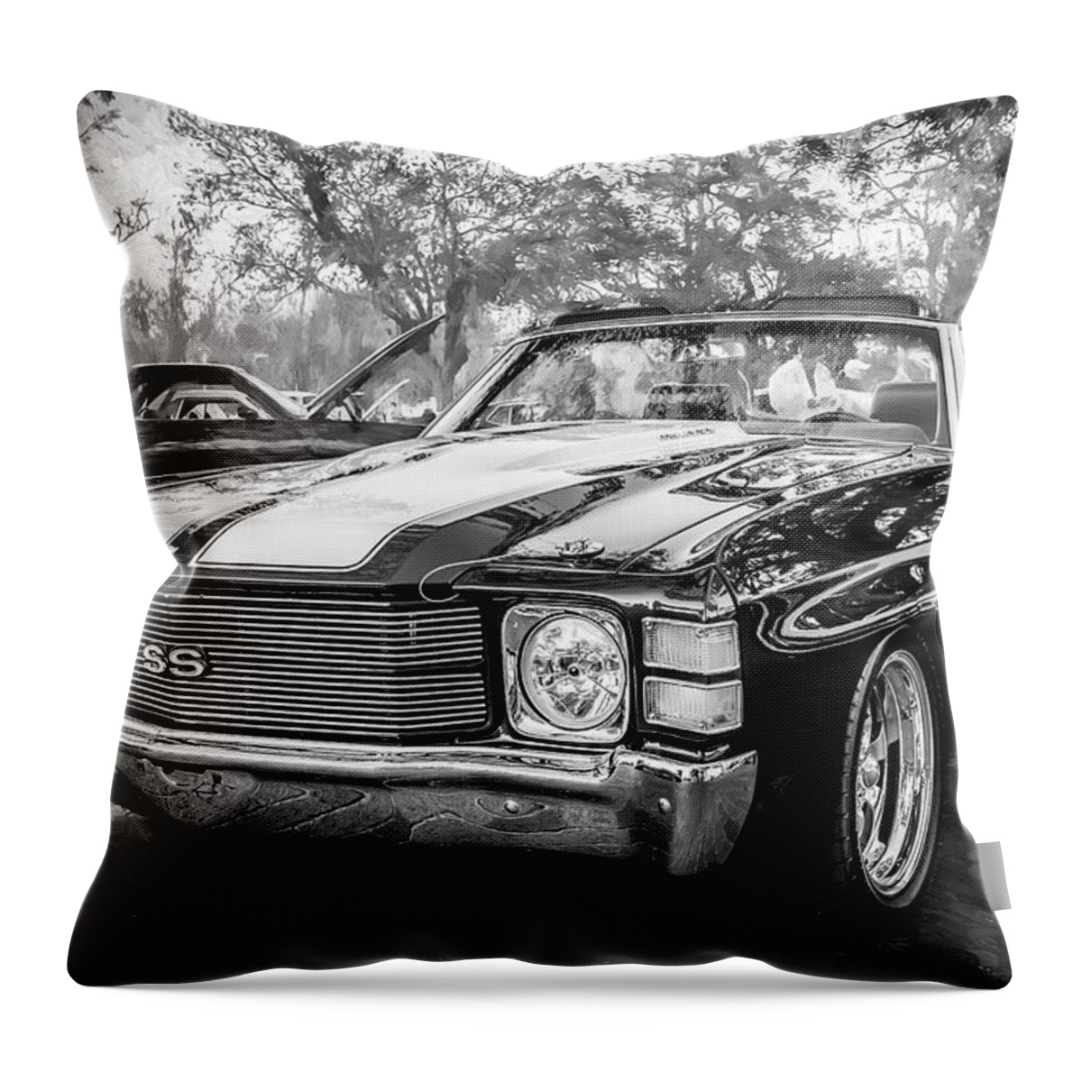 1971 Chevelle Throw Pillow featuring the photograph 1971 Chevrolet Chevelle SS LS1 Convertible 104 by Rich Franco