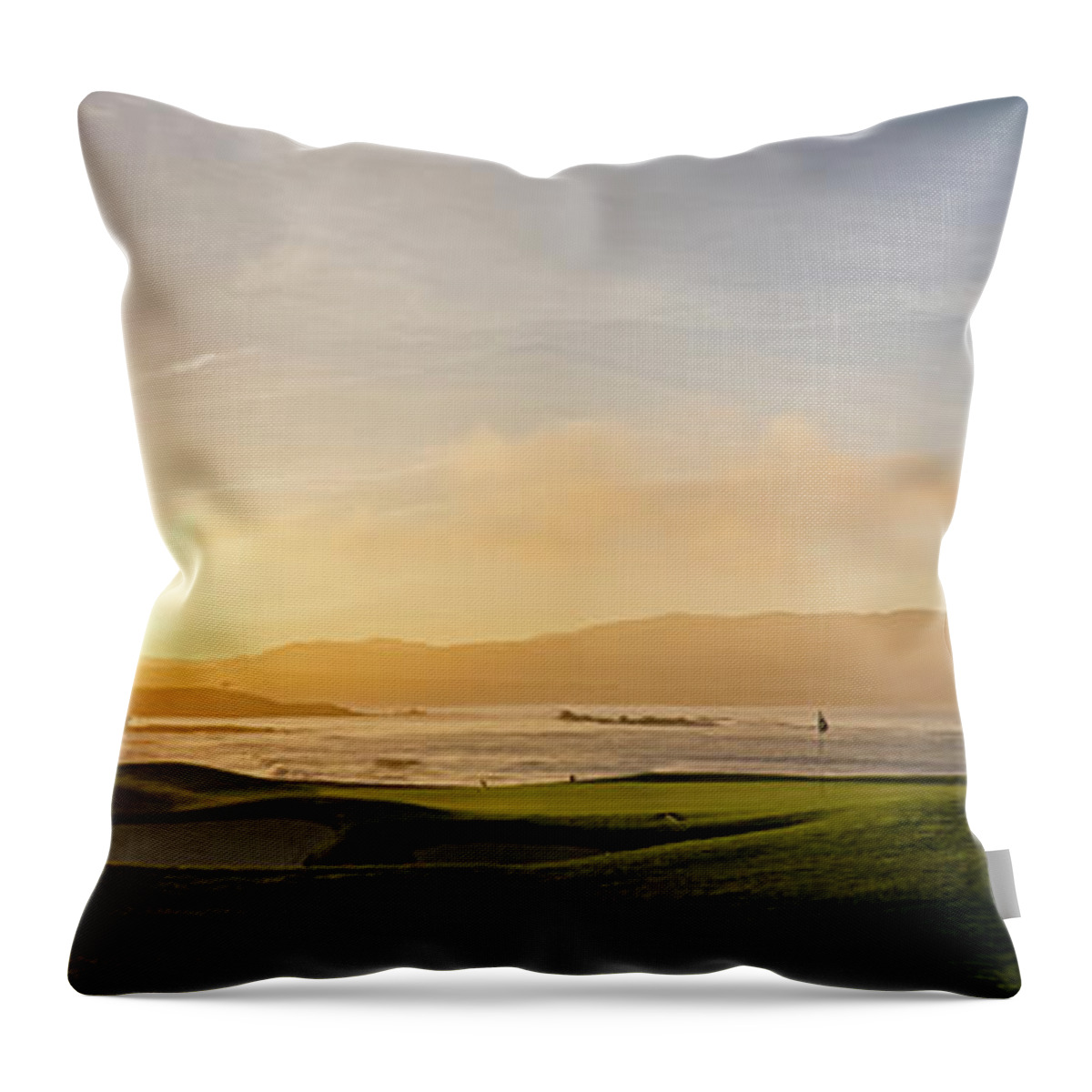 Photography Throw Pillow featuring the photograph 18th Hole With Iconic Cypress Tree #2 by Panoramic Images