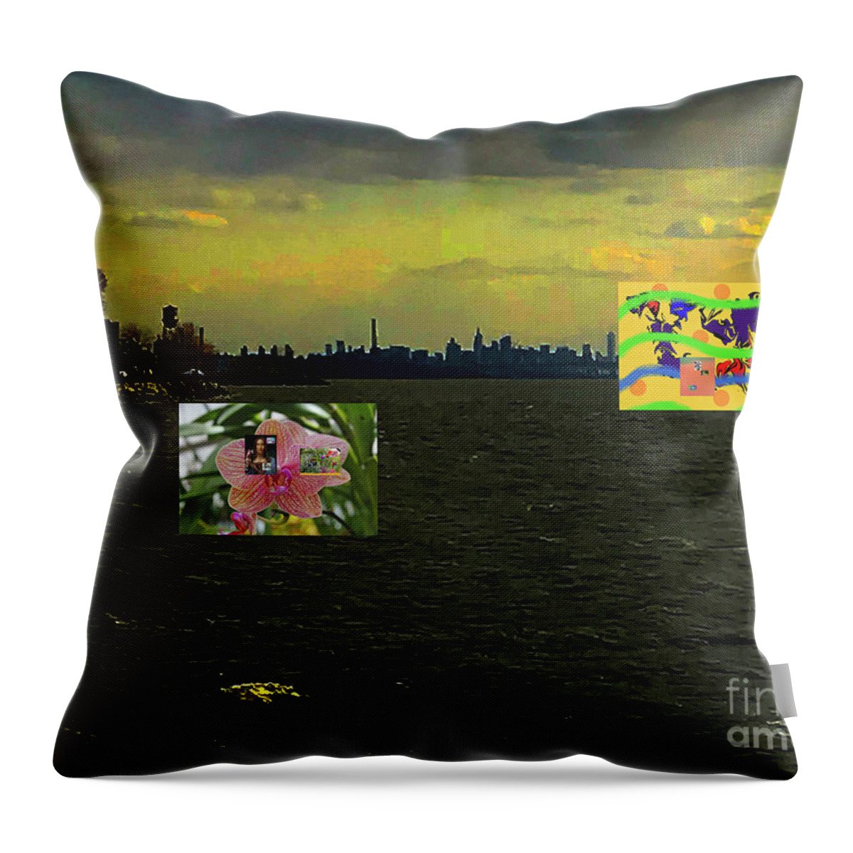 Walter Paul Bebirian: Volord Kingdom Art Collection Grand Gallery Throw Pillow featuring the digital art 2-25-2019f by Walter Paul Bebirian