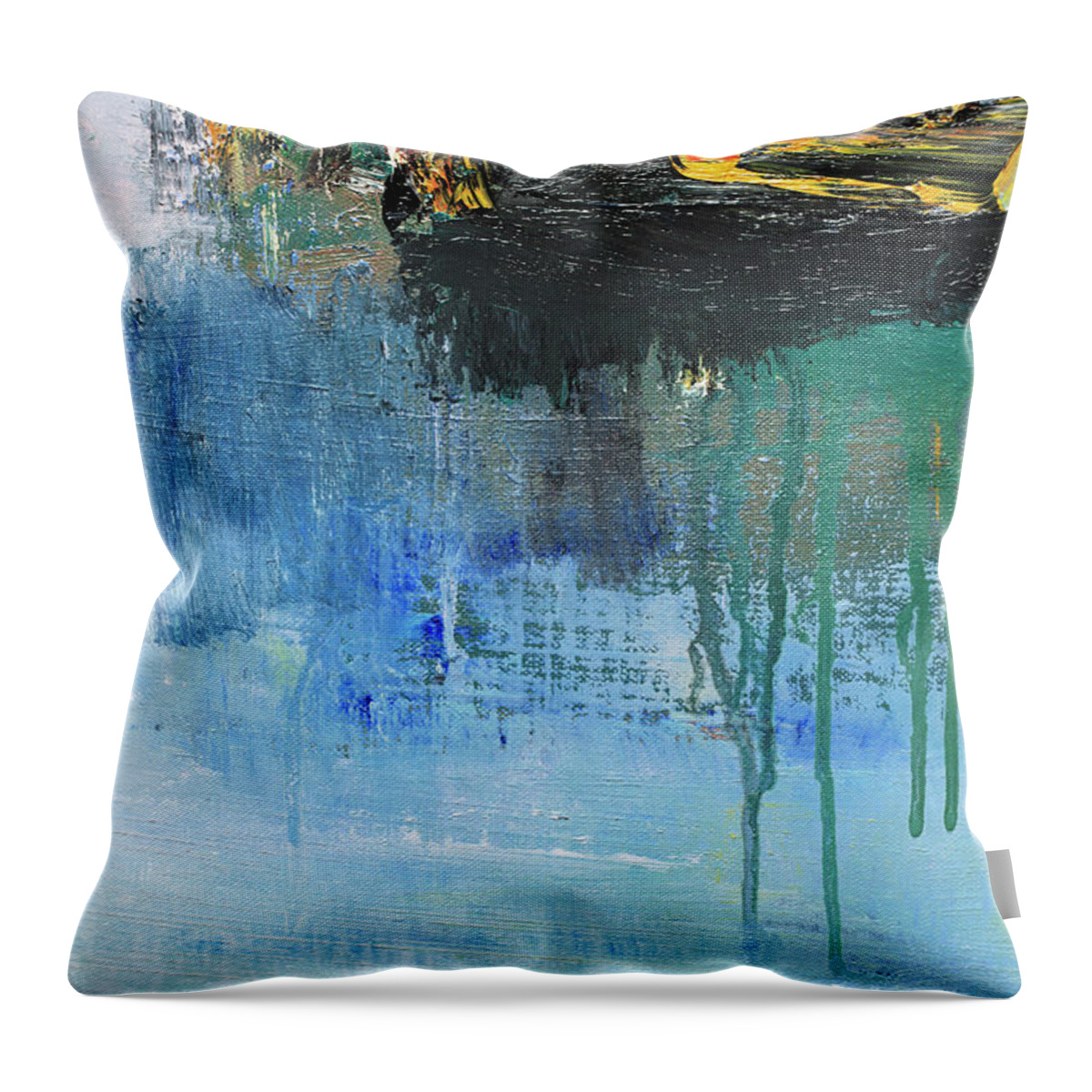 Oil Painting Throw Pillow featuring the photograph Abstract Painted Blue Art Backgrounds #2 by Ekely