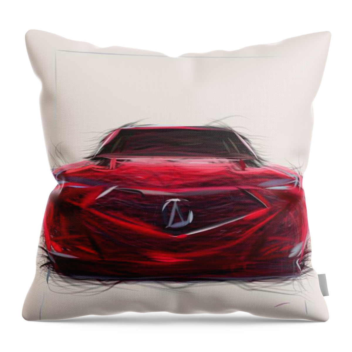 Acura Throw Pillow featuring the digital art Acura Precision Draw #2 by CarsToon Concept