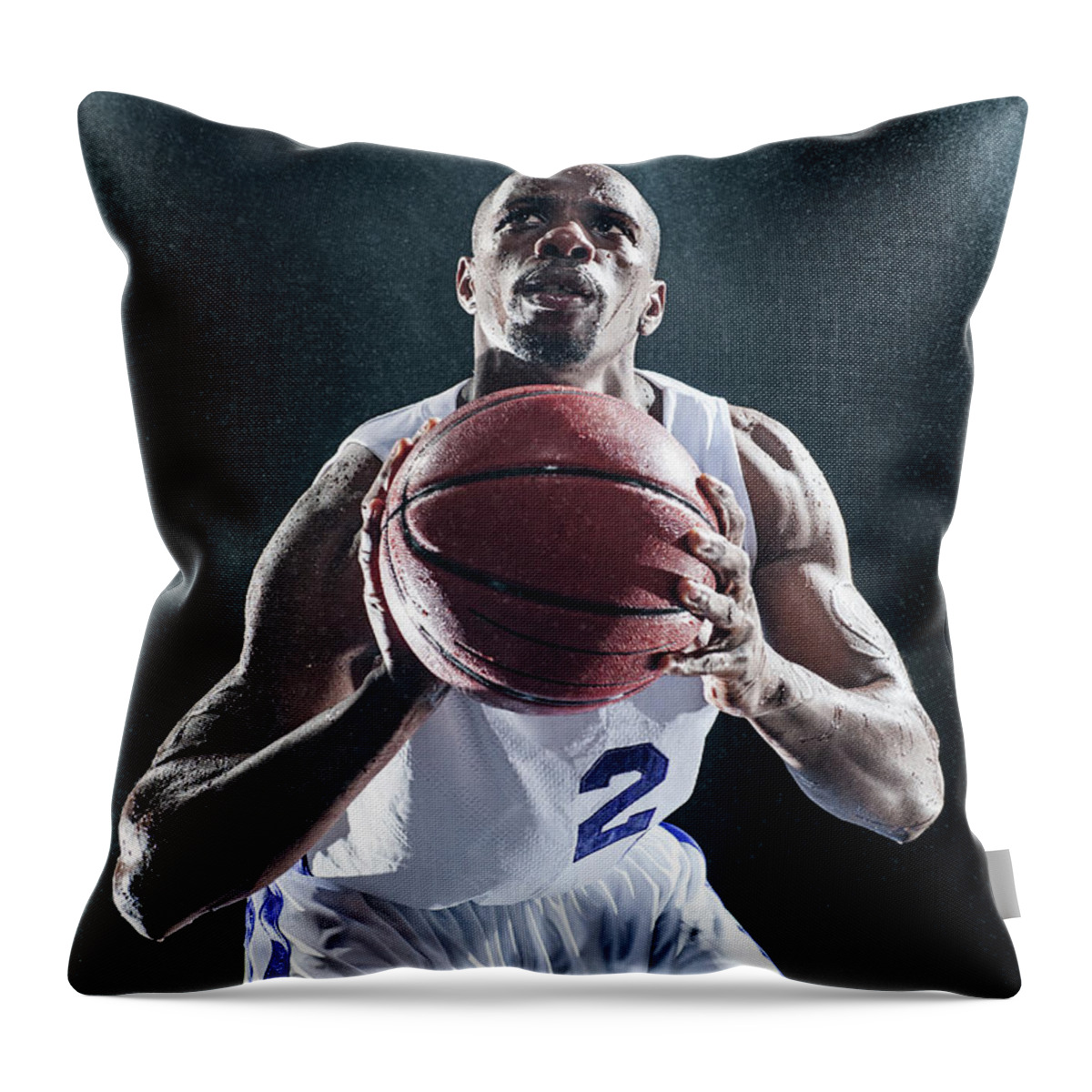 Three Quarter Length Throw Pillow featuring the photograph African American Basketball Player #2 by Erik Isakson