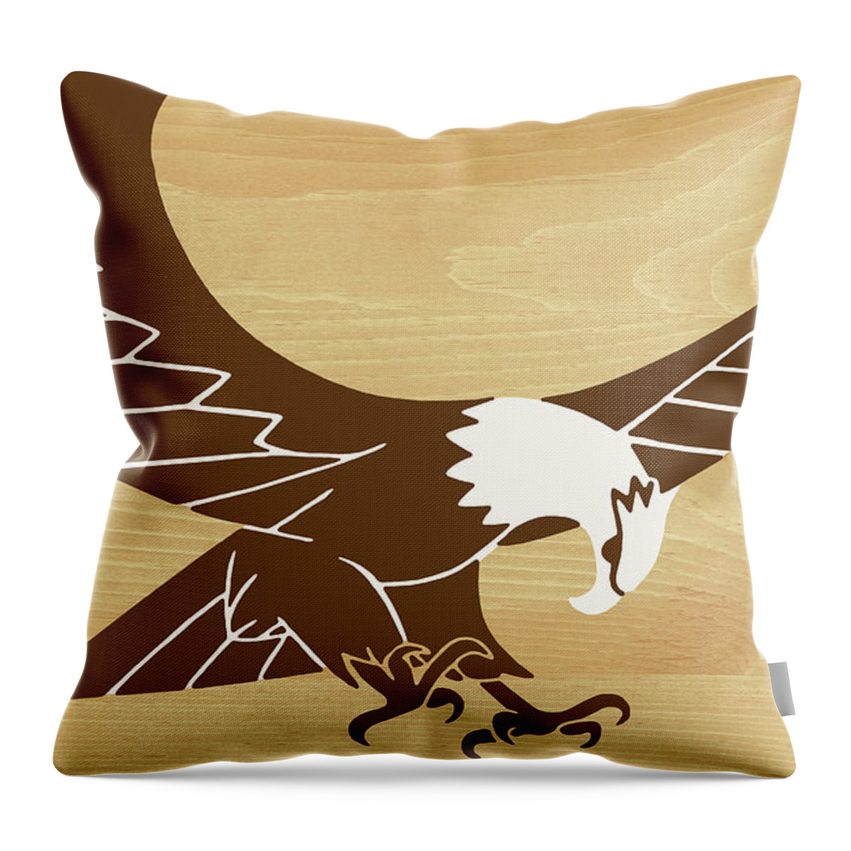 Animal Throw Pillow featuring the drawing American Eagle #2 by CSA Images