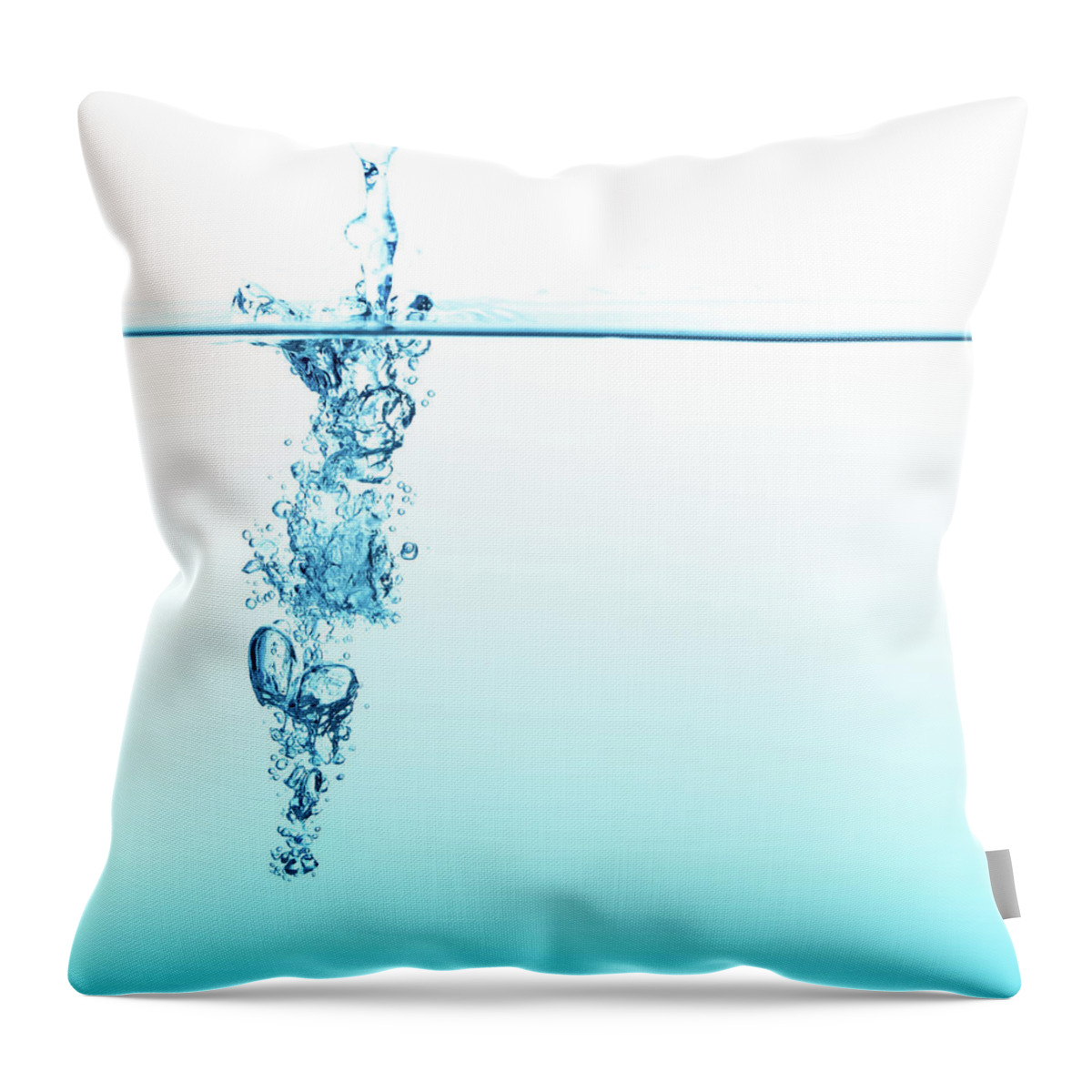 Underwater Throw Pillow featuring the photograph Blue Water Surface #2 by Krystiannawrocki