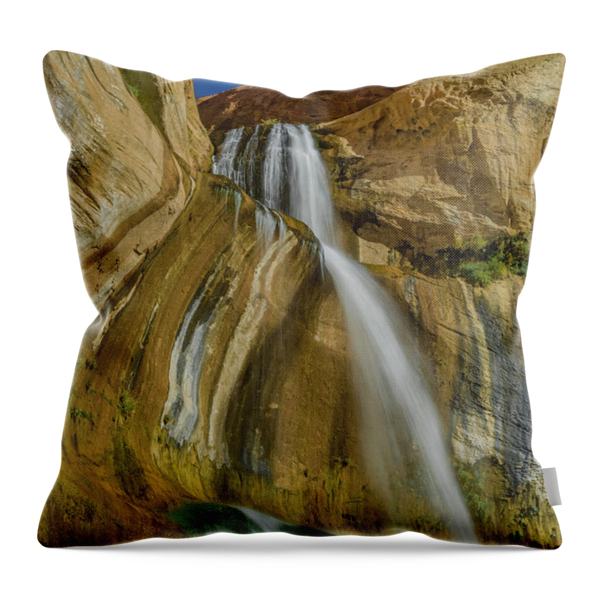 Jeff Foott Throw Pillow featuring the photograph Calf Creek Falls In Utah #2 by Jeff Foott