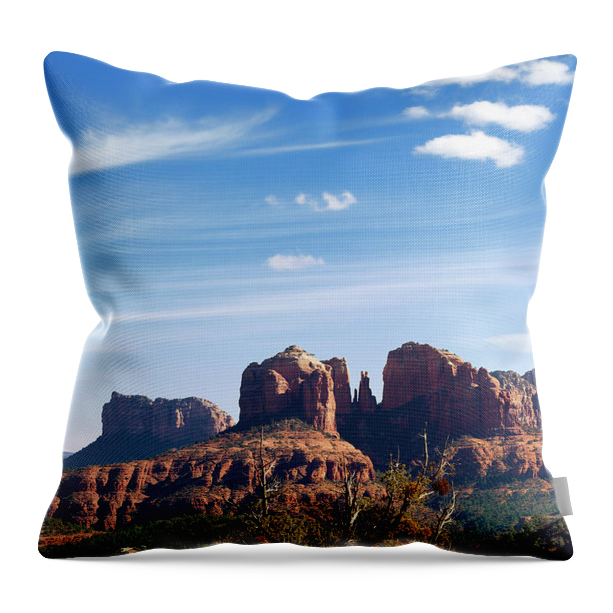 Mesa Throw Pillow featuring the photograph Cathedral Rock #2 by Kingwu