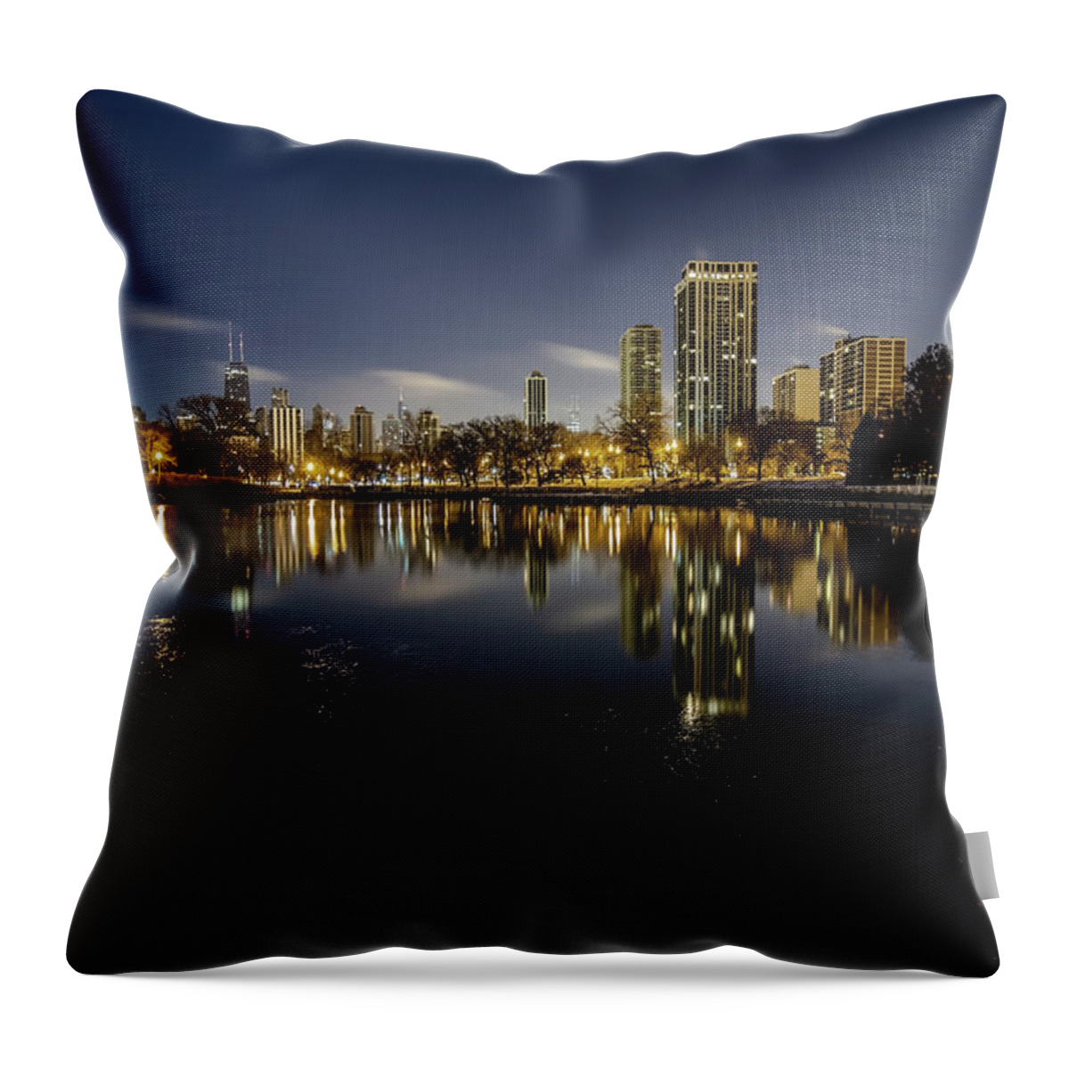 Chicago Throw Pillow featuring the photograph Chicago Skyline at dawn #2 by Sven Brogren