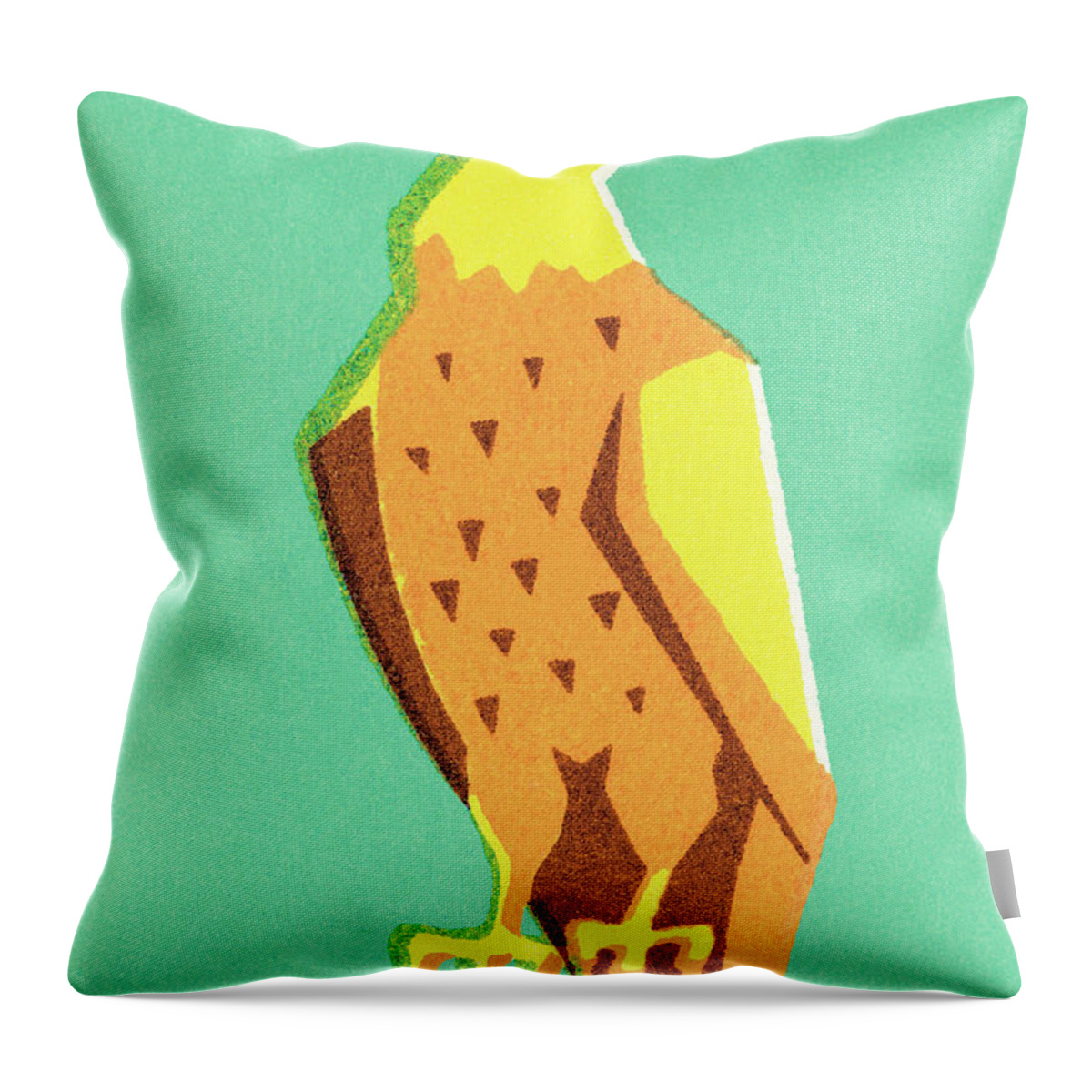 America Throw Pillow featuring the drawing Falcon #2 by CSA Images