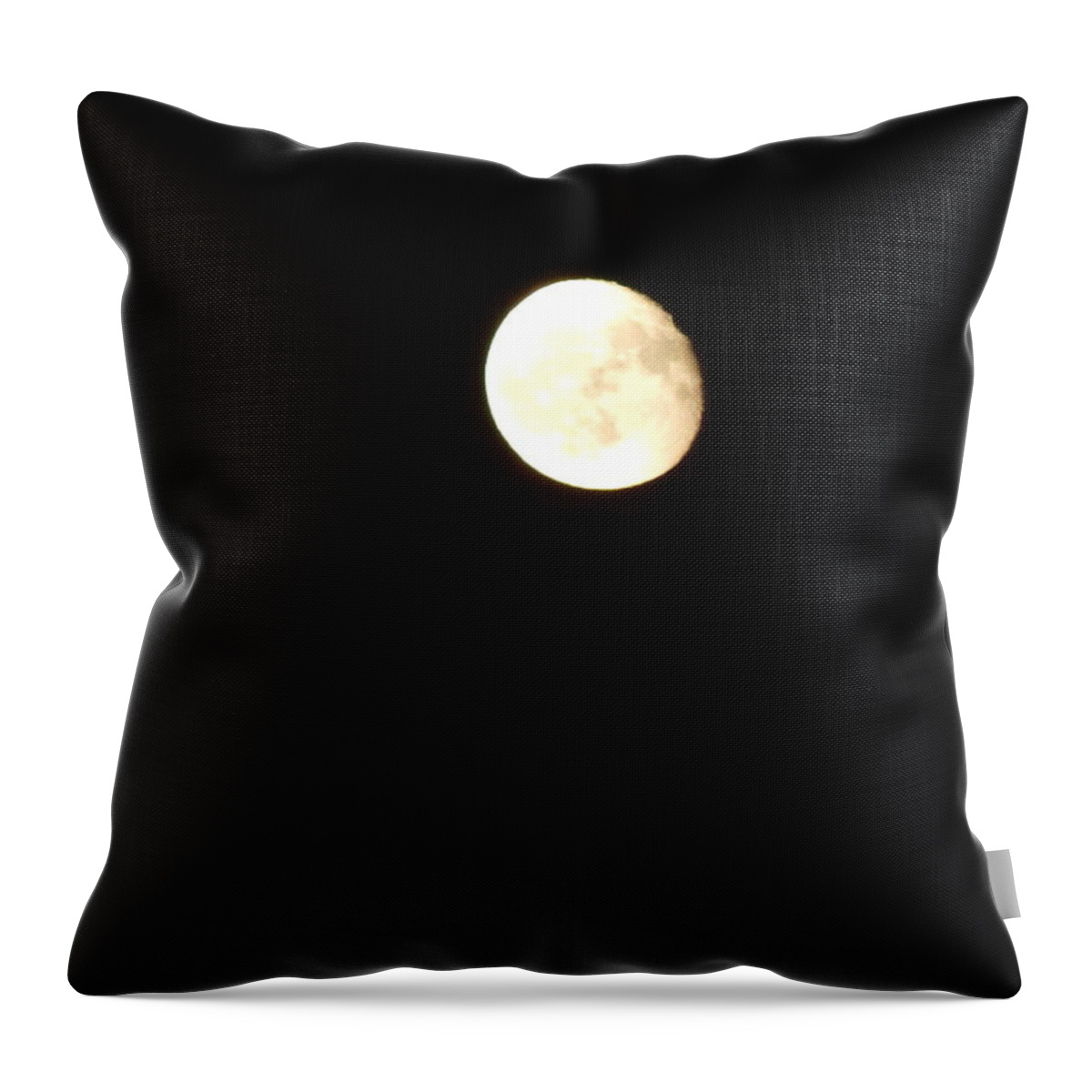 Moon Throw Pillow featuring the photograph Full moon at night in the city shining bright #2 by Oleg Prokopenko