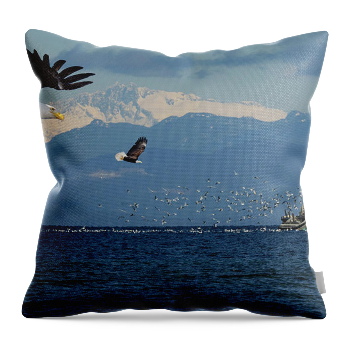 Beautiful British Columbia Throw Pillow featuring the photograph Gone Fishing #3 by Bob Christopher