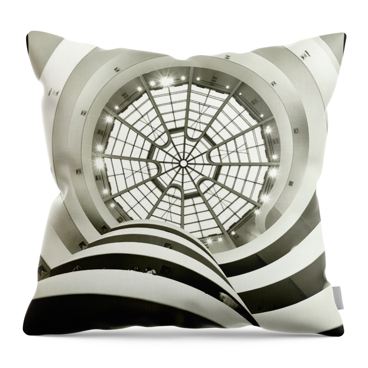 Estock Throw Pillow featuring the digital art Guggenheim Museum, Nyc #2 by Massimo Ripani