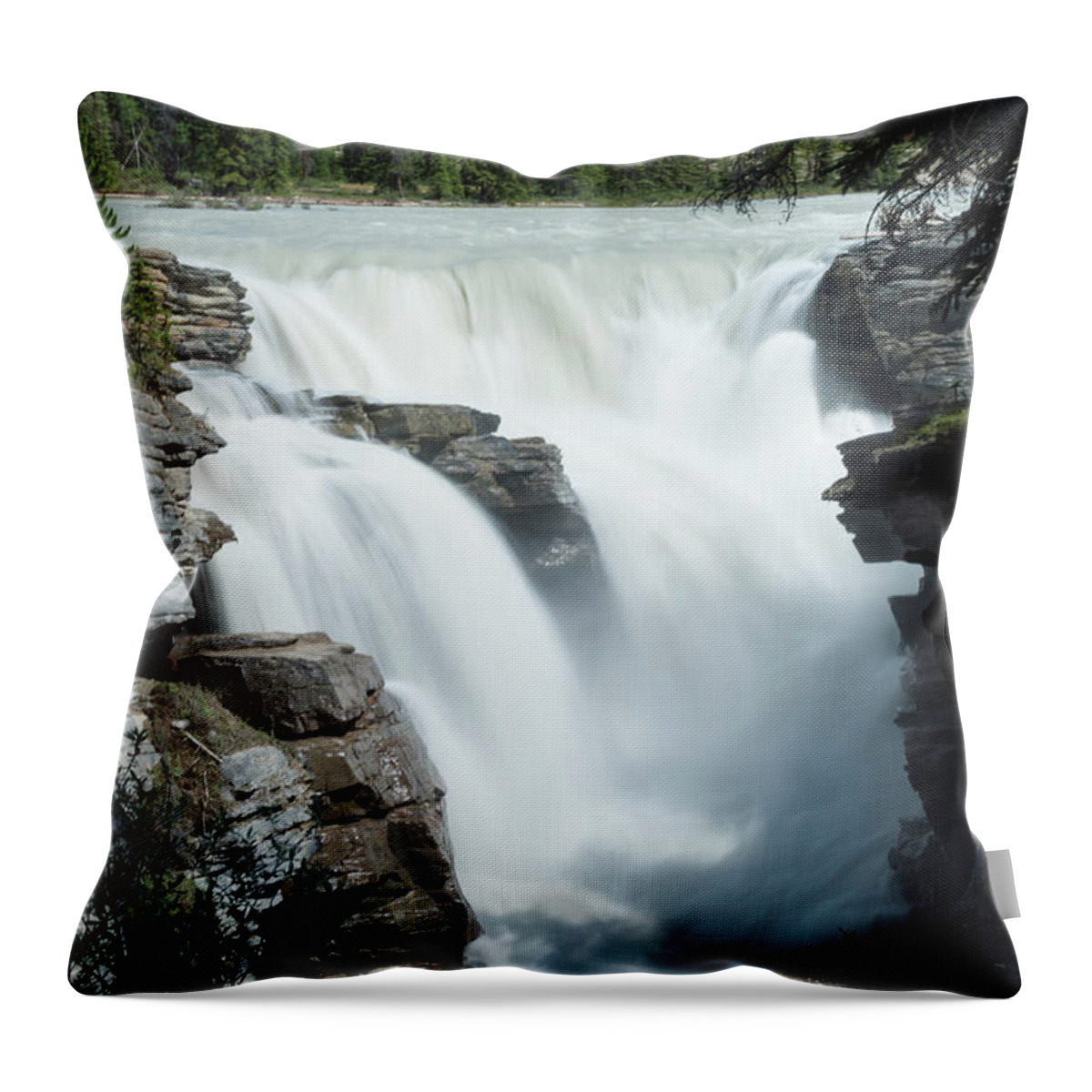 Tranquility Throw Pillow featuring the photograph Icefields Parkway, Athabasca Falls #2 by John Elk Iii