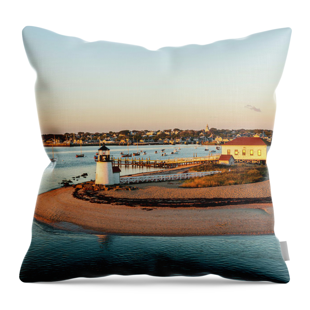 Estock Throw Pillow featuring the digital art Lighthouse On The Beach #2 by Guido Cozzi