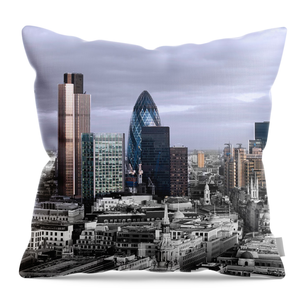 Corporate Business Throw Pillow featuring the photograph London Skyline #2 by Majaiva