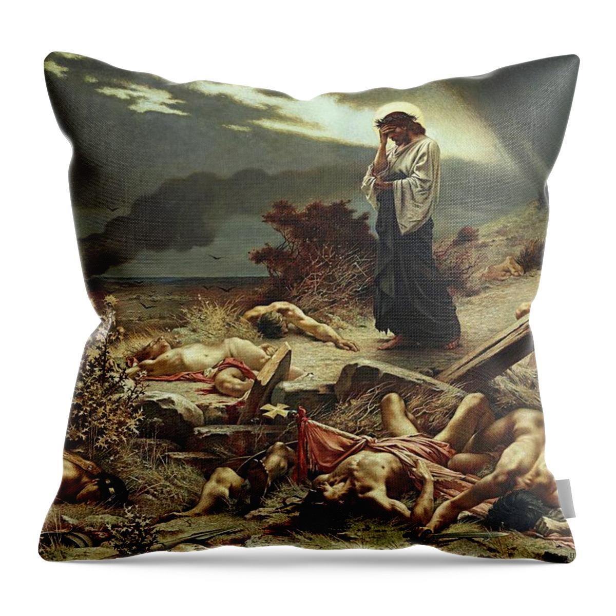 Love Throw Pillow featuring the painting Love One Another by Henri Camille Danger