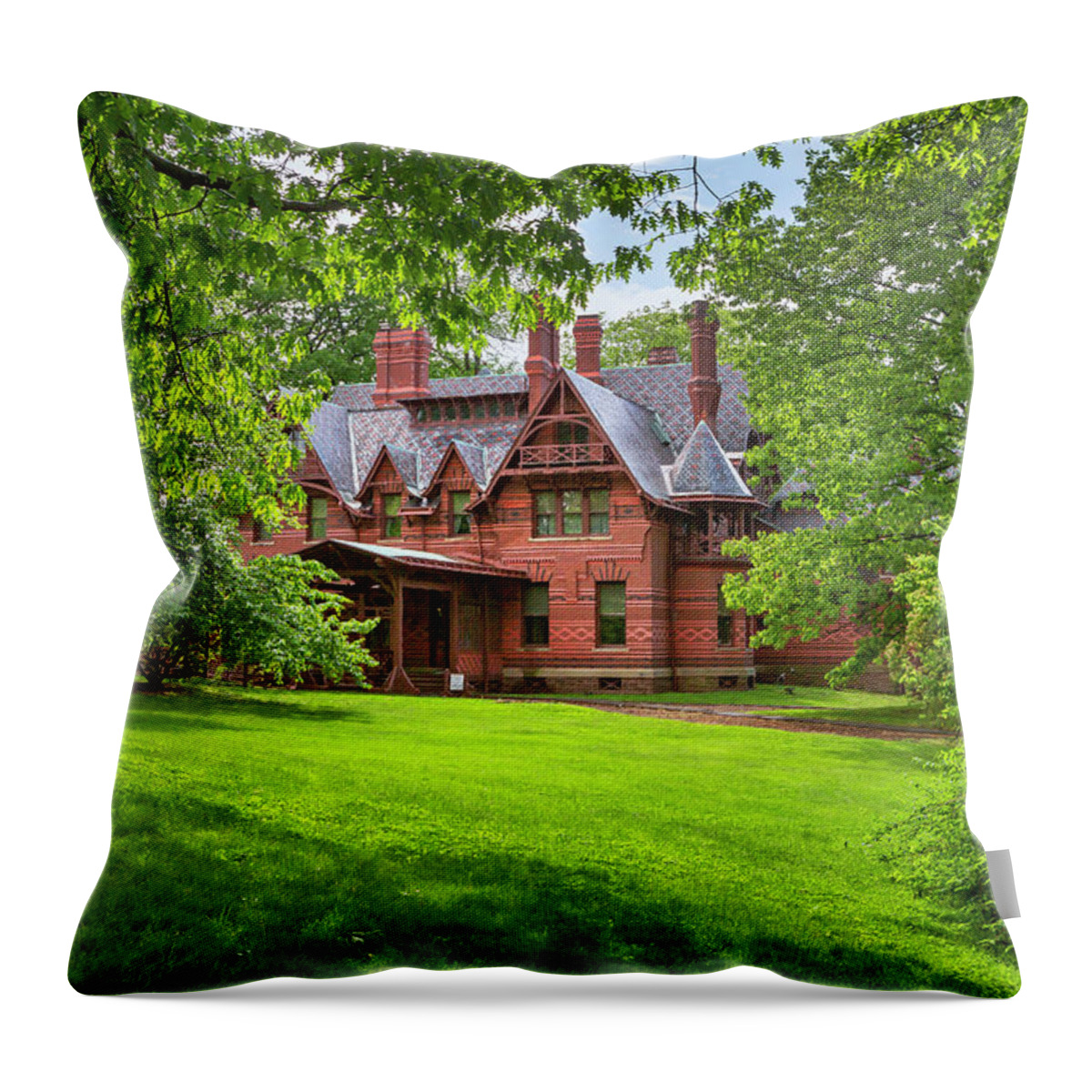 Estock Throw Pillow featuring the digital art Mark Twain House & Museum #2 by Lumiere