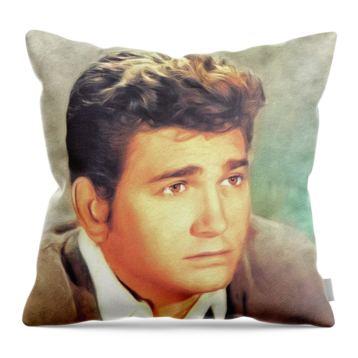 Michael Throw Pillow featuring the painting Michael Landon, Hollywood Legend #2 by Esoterica Art Agency