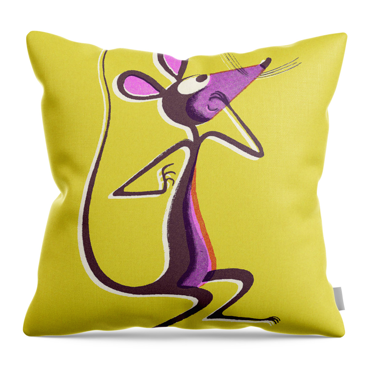 Animal Throw Pillow featuring the drawing Mouse #2 by CSA Images