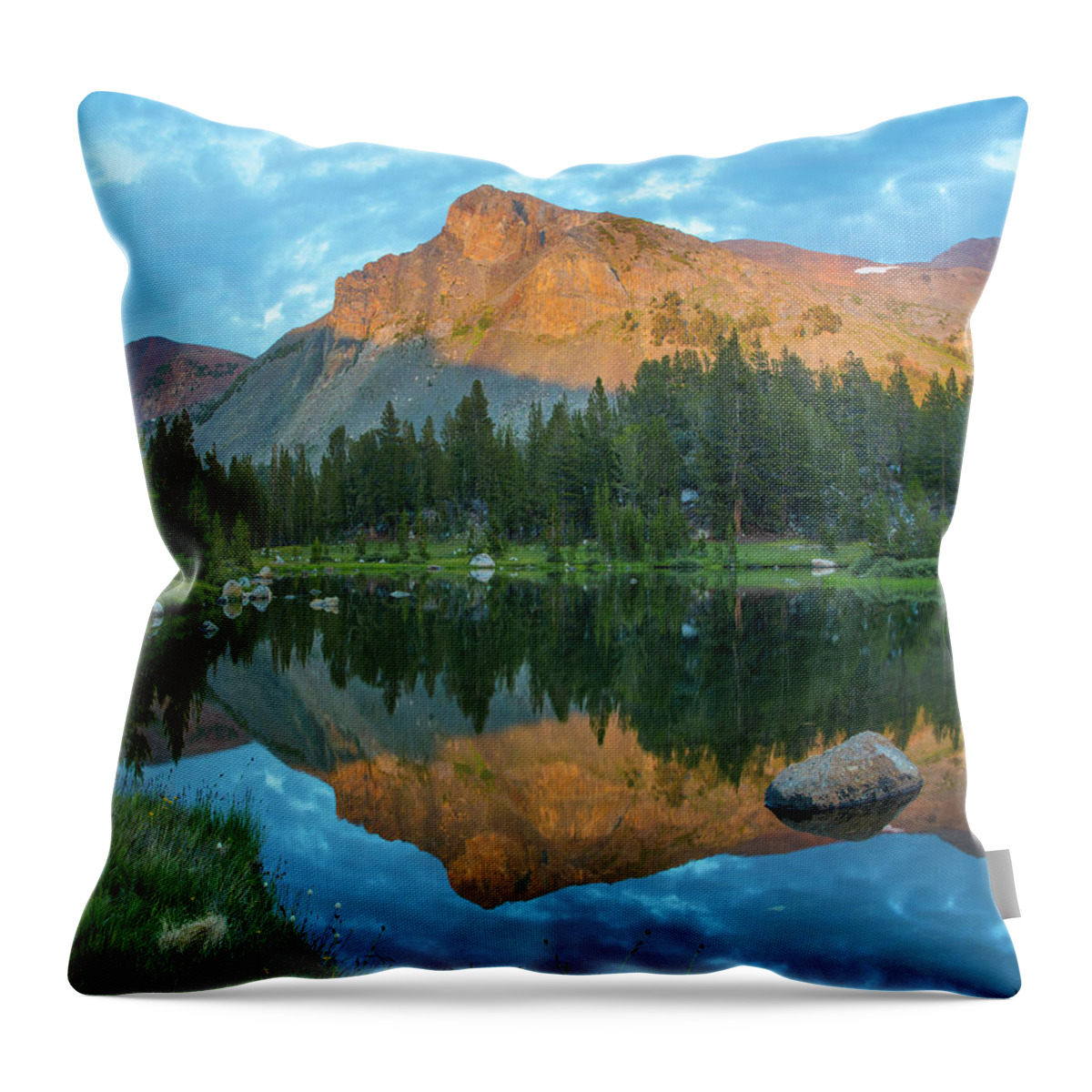 00574861 Throw Pillow featuring the photograph Mt. Dana Reflection, Tioga Pass, Yosemite National Park, California #2 by Tim Fitzharris