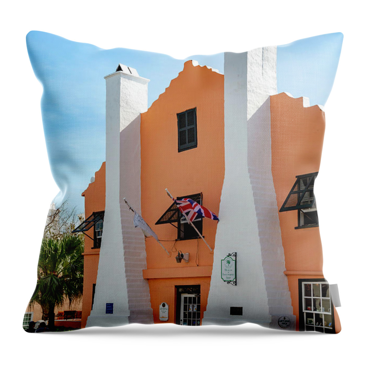 Estock Throw Pillow featuring the digital art Museum, St George, Bermuda #2 by Lumiere