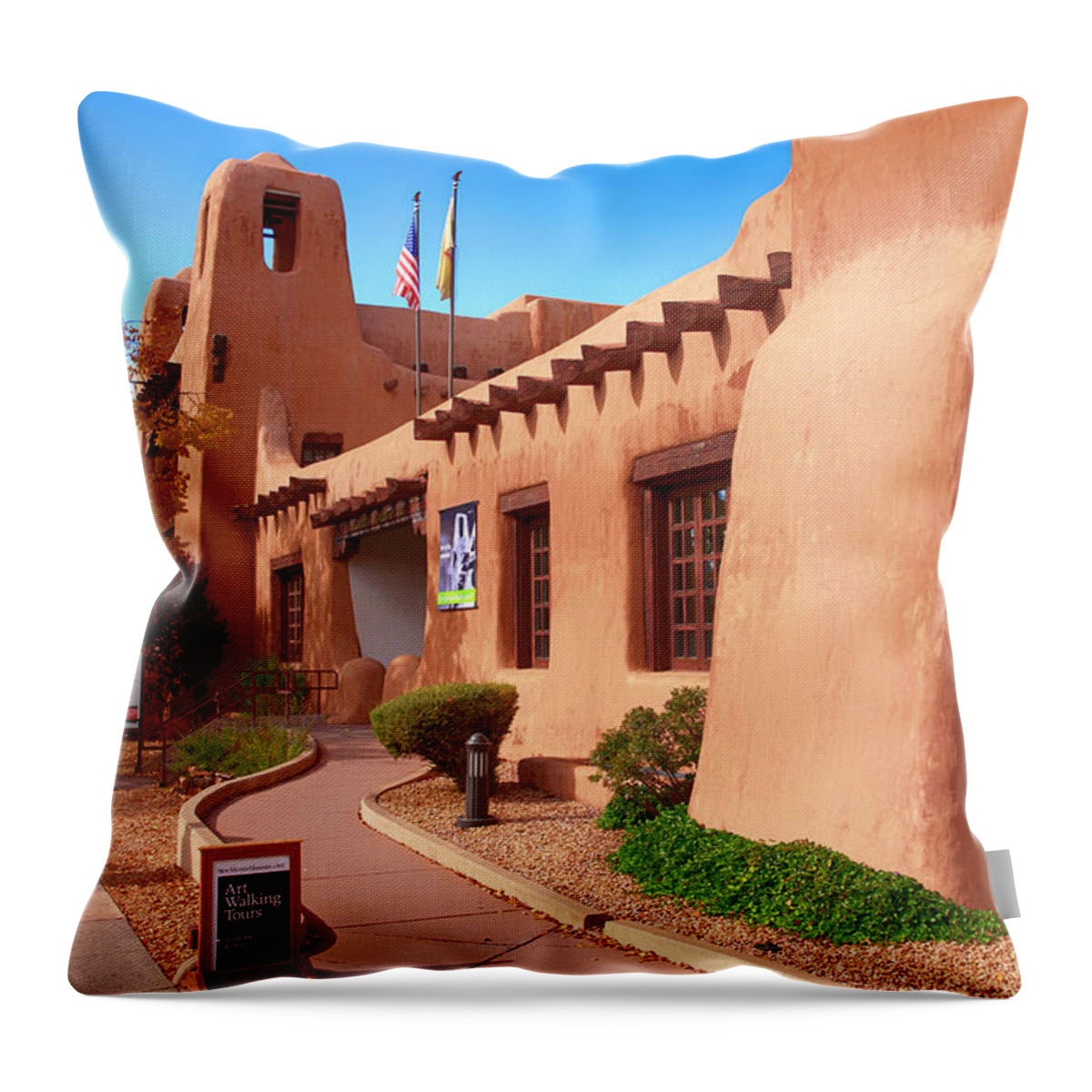 New Mexico Museum Of Art Throw Pillow featuring the photograph New Mexico Museum of Art #2 by Chris Smith