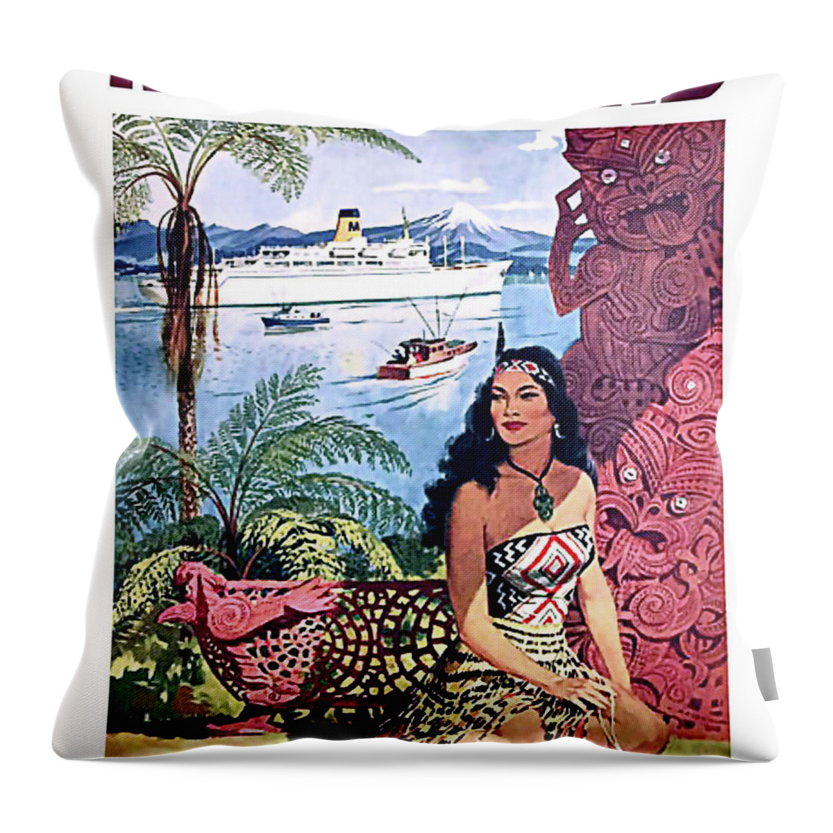 New Zealand Throw Pillow featuring the digital art New Zealand #2 by Long Shot