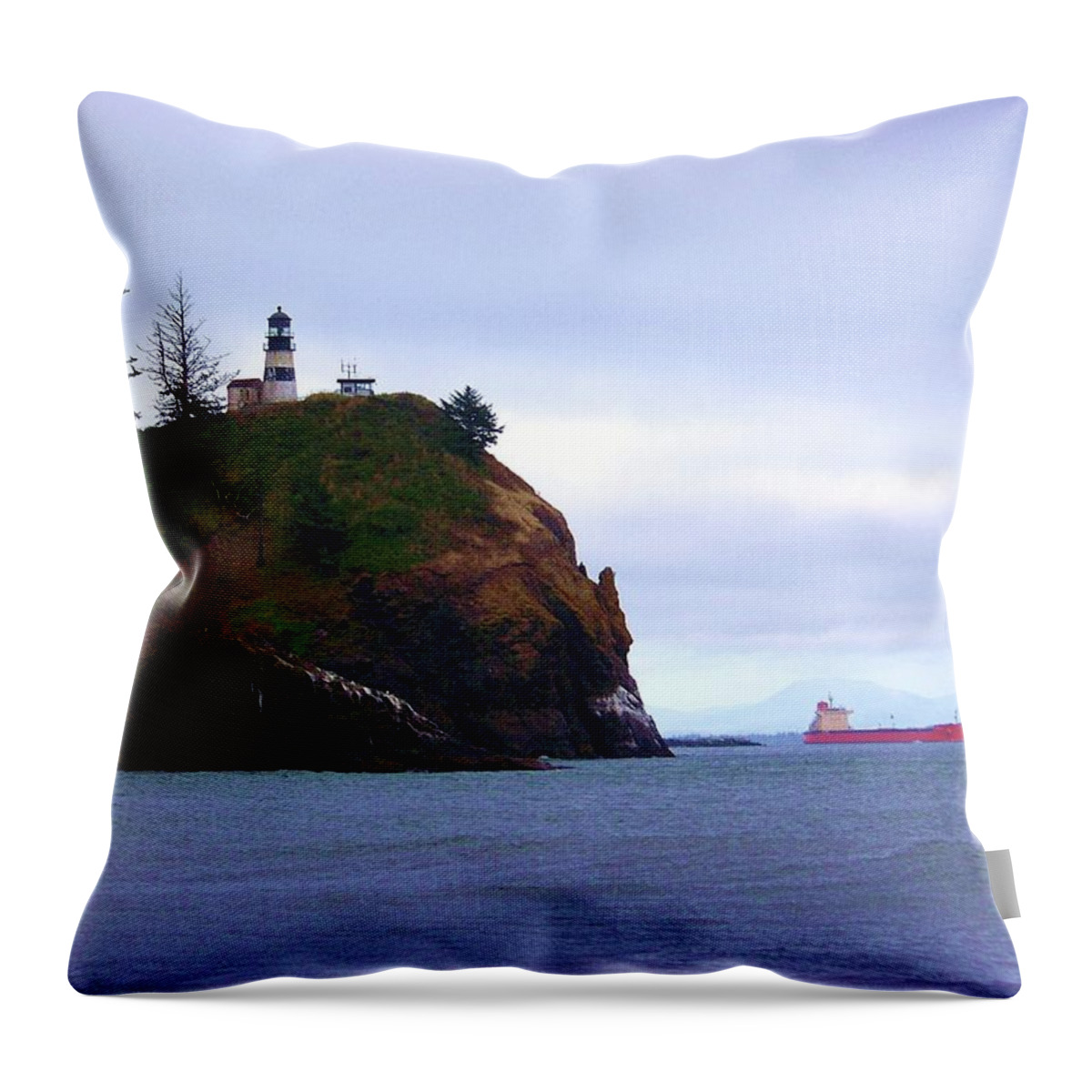 Lighthouse Throw Pillow featuring the photograph From Above by Julie Rauscher