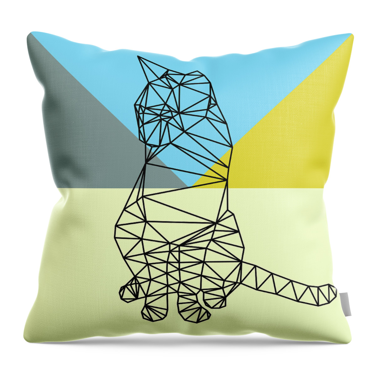 Cat Throw Pillow featuring the digital art Party Cat #2 by Naxart Studio
