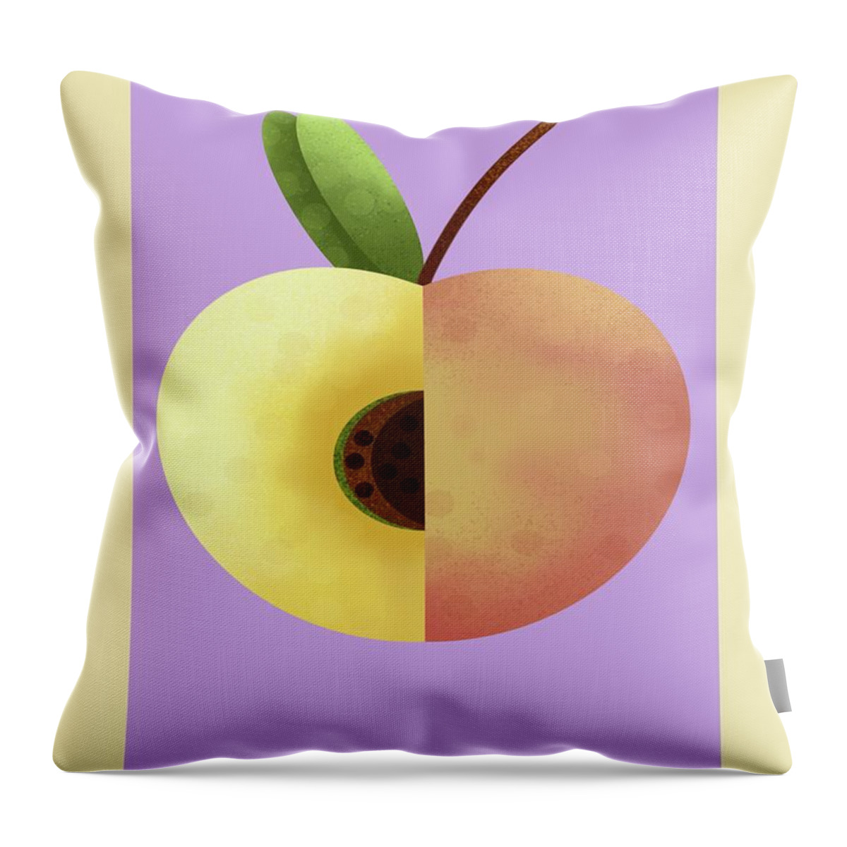 Peach Throw Pillow featuring the painting Peach #2 by Joe Gilronan