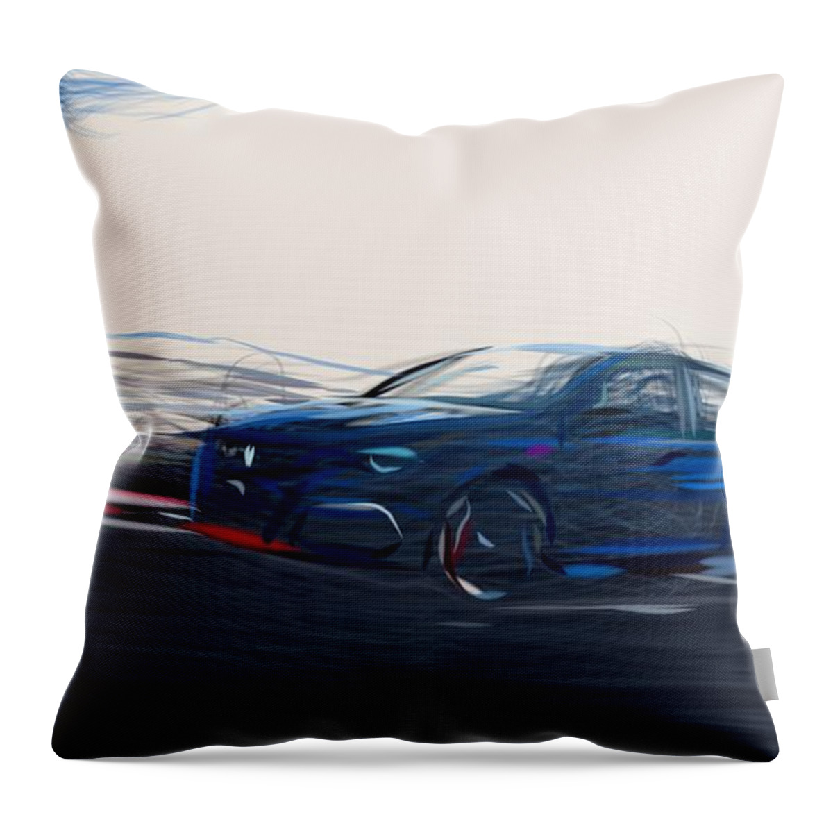 Peugeot Throw Pillow featuring the digital art Peugeot 308 GTi Drawing #3 by CarsToon Concept