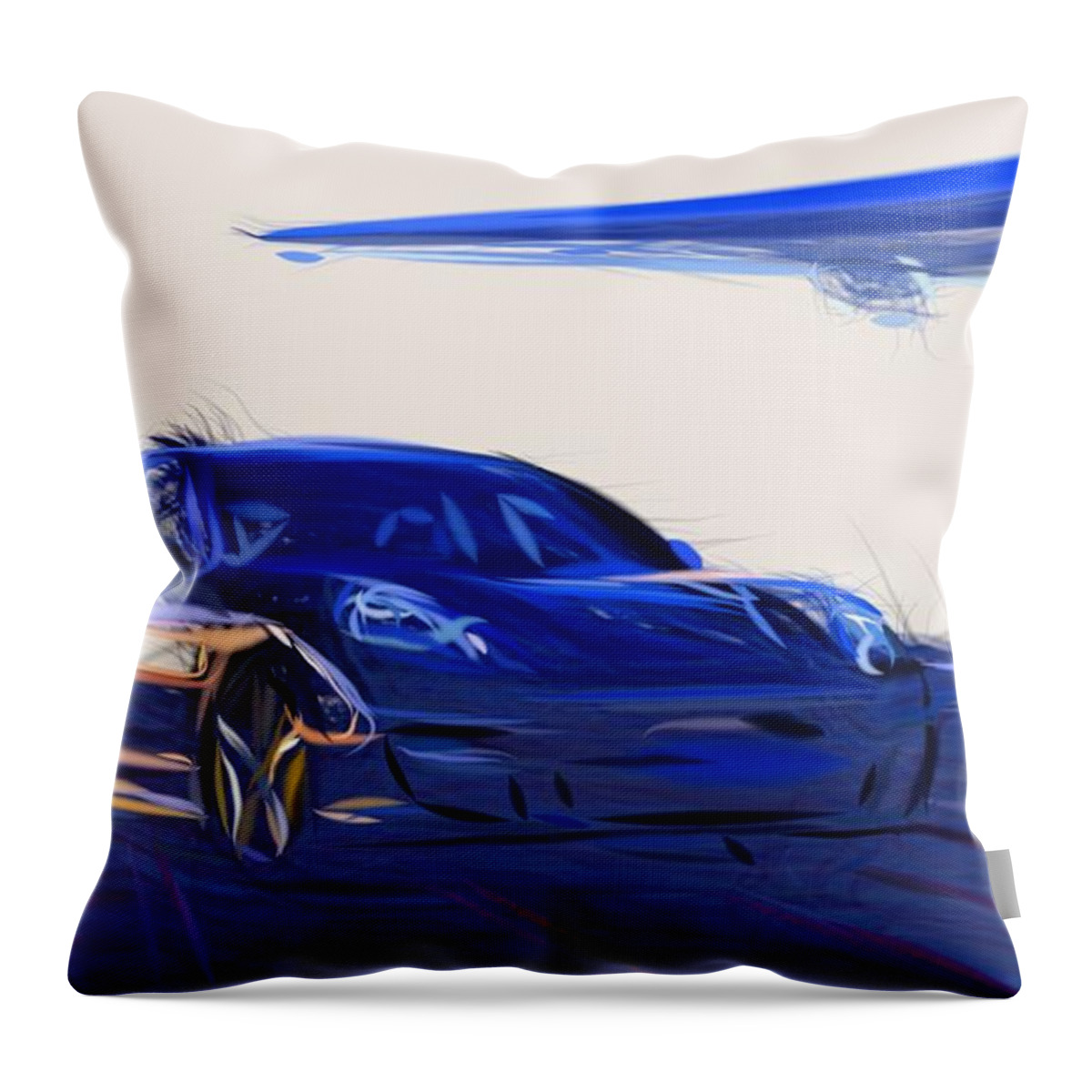 Porsche Throw Pillow featuring the digital art Porsche Panamera Turbo S Draw #2 by CarsToon Concept